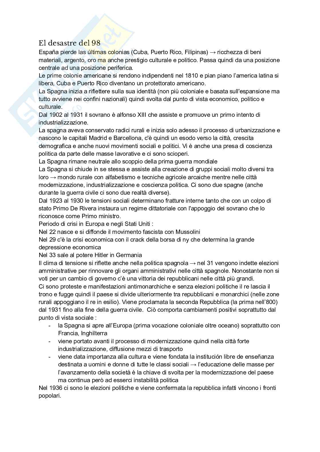 Letteratura spagnola 1 Pag. 1