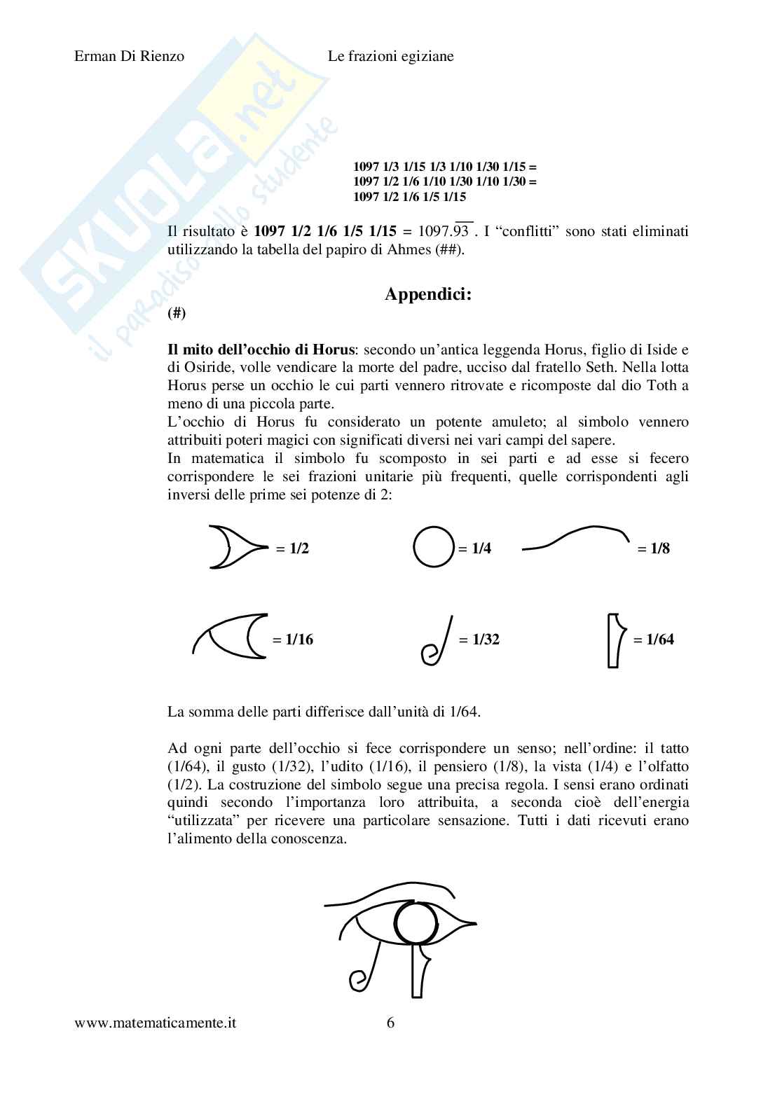 Frazioni egiziane: caratteristiche e regole Pag. 6