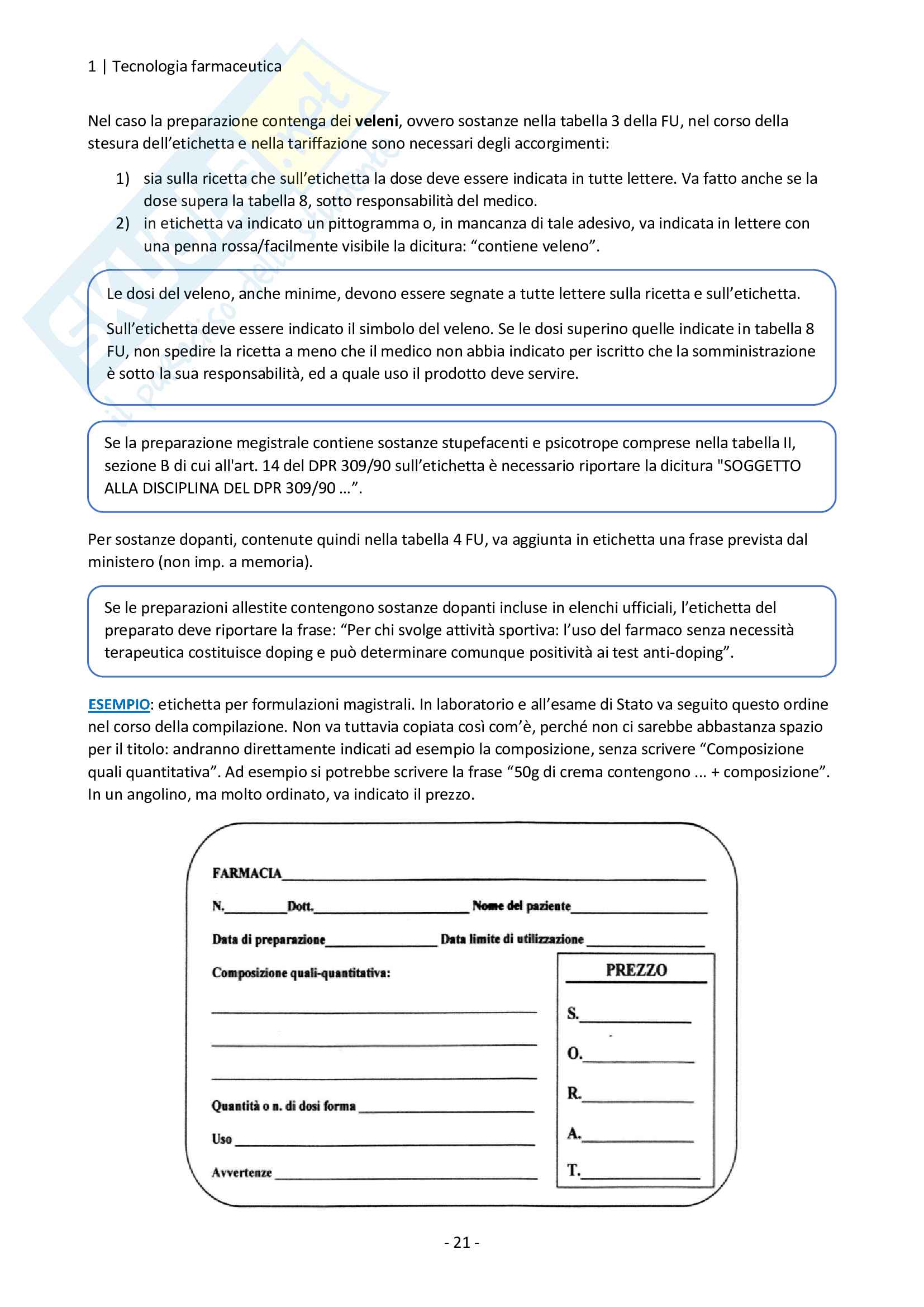 Tecnologia farmaceutica Pag. 21