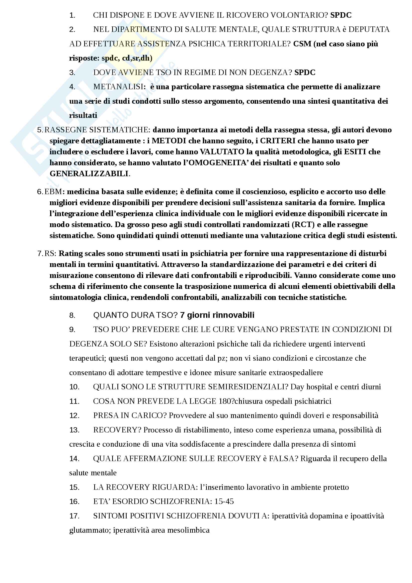 Domande Psichiatria Pag. 1