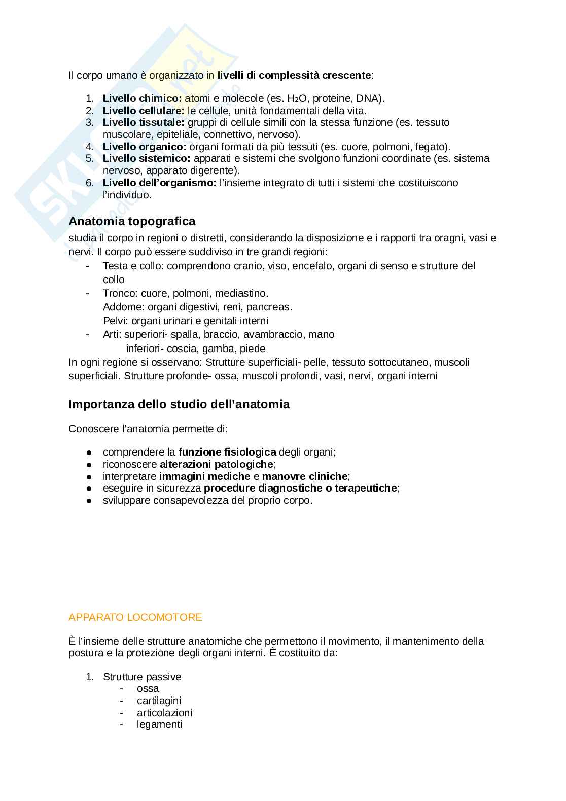 Anatomia umana  Pag. 2