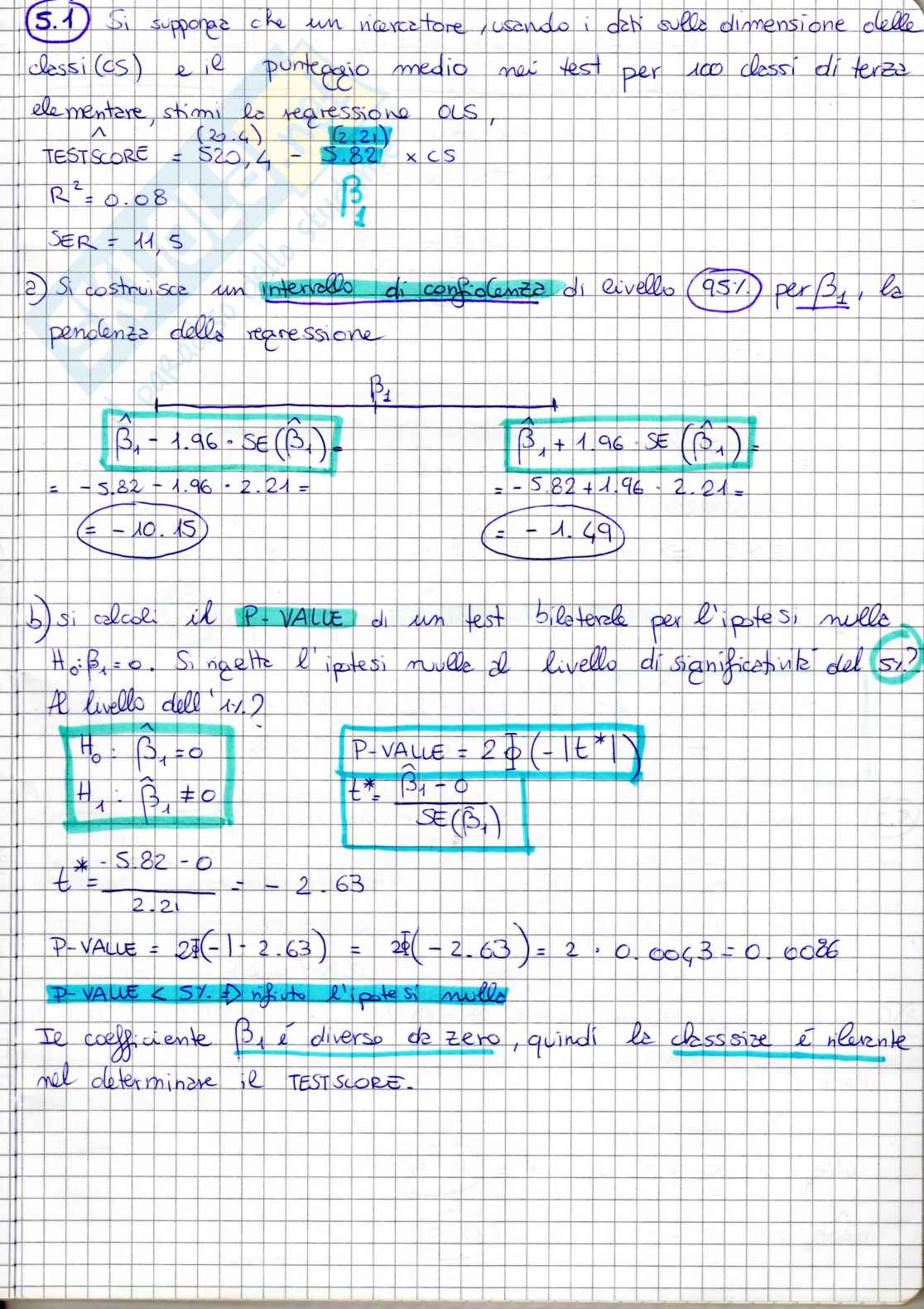 Esercizi di Econometria Pag. 1
