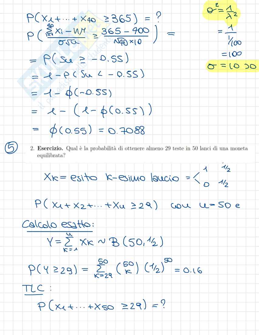 Appunti completi Probabilità e statistica (Seconda parte) Pag. 56