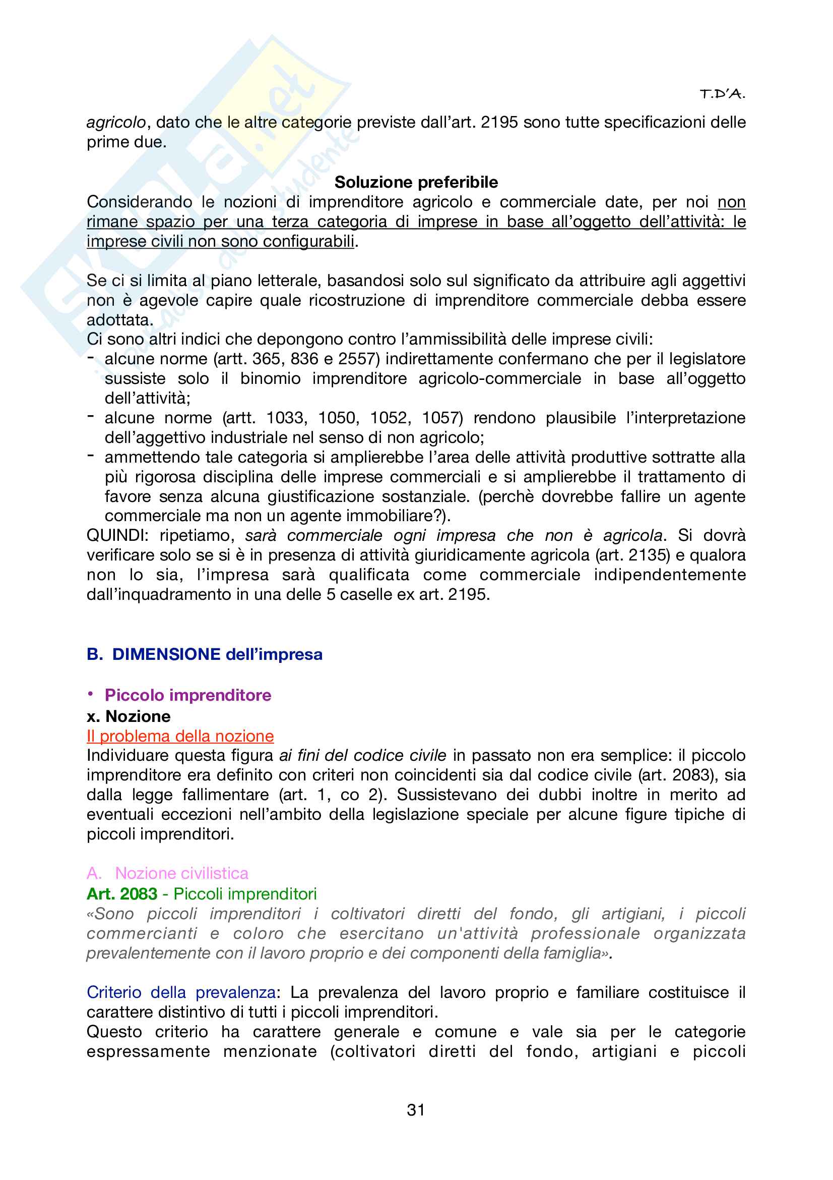 Riassunto esame diritto commerciale , prof. Olivieri, libro consigliato Diritto d'impresa, vol. 1, Campobasso Pag. 31