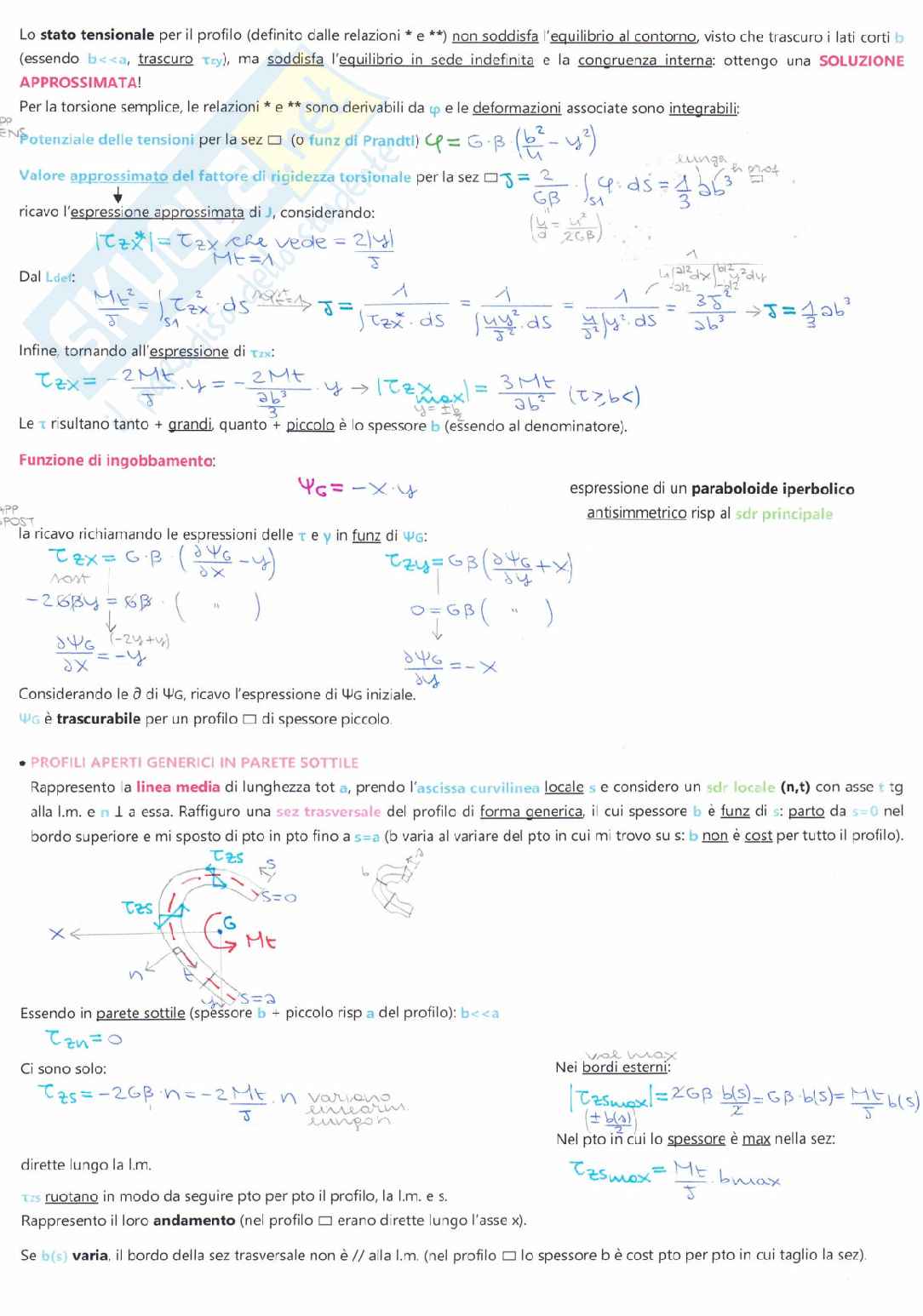 Appunti 2° parziale su De Saint Venant di Scienza delle Costruzioni Pag. 26