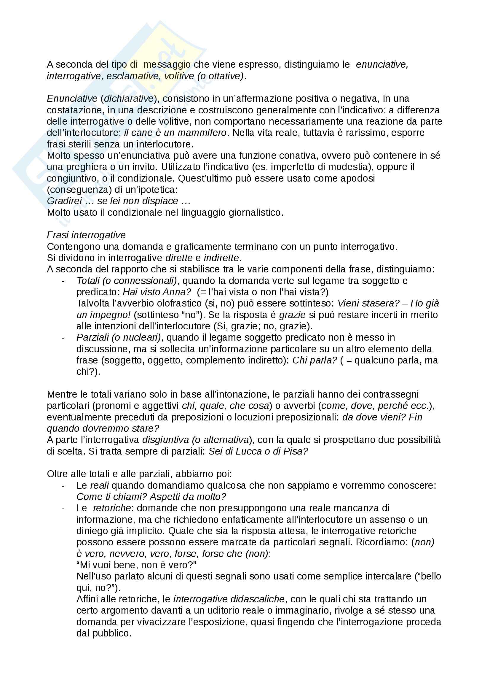 Riassunto esame Linguistica Italiana, prof. Marroni, libro consigliato Grammatica Italiana di Serianni Pag. 56