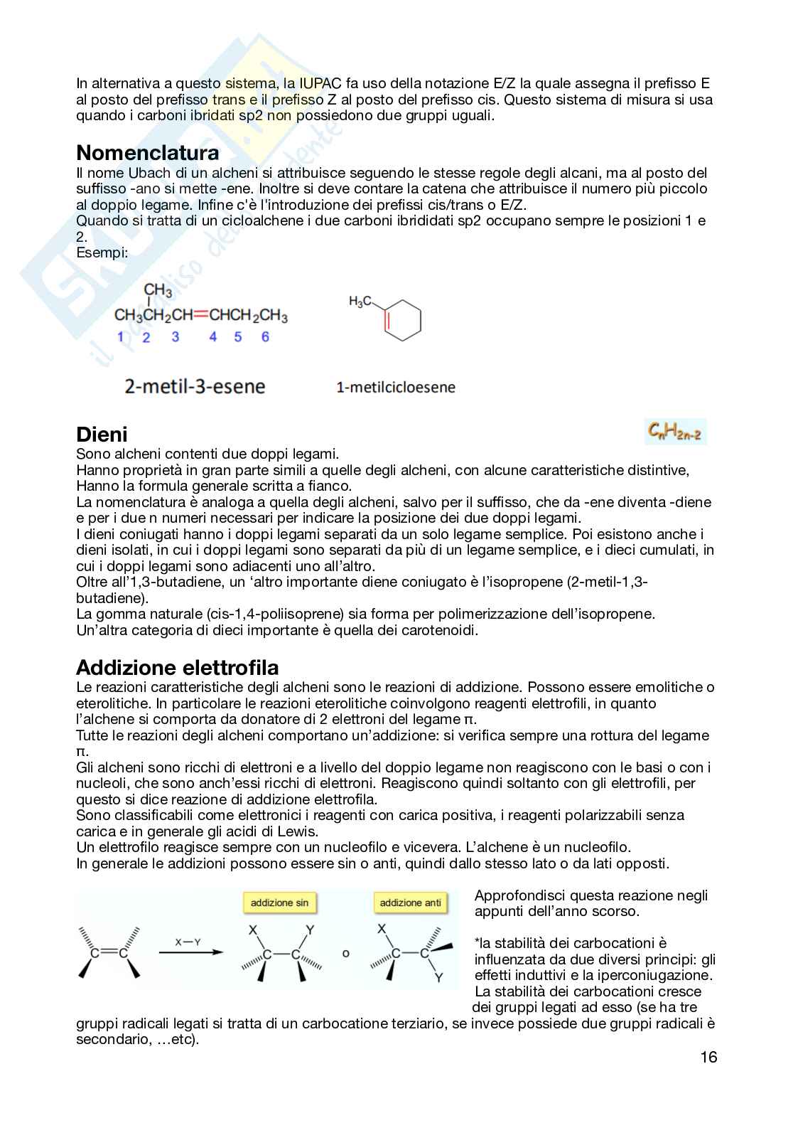 Appunti Chimica organica semestre filtro  Pag. 16