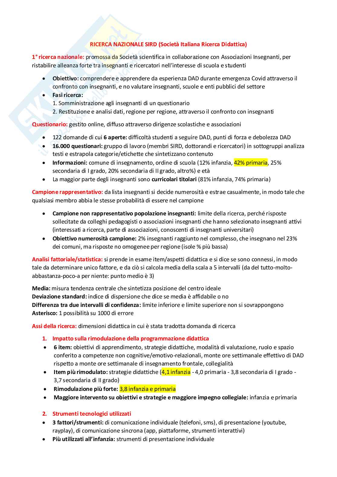 Pedagogia sperimentale (B018167) - Kit completo, appunti e quiz con soluzioni | SFP Notes Vol. 12 Pag. 1