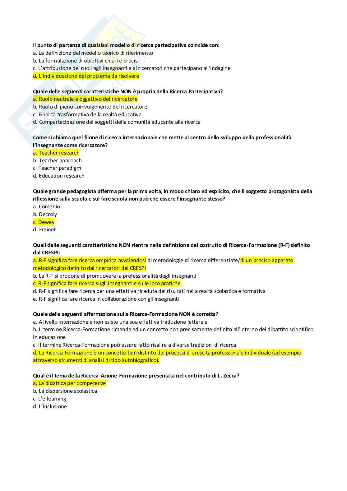 Pedagogia sperimentale (B018167) - Kit completo, appunti e quiz con soluzioni | SFP Notes Vol. 12 Pag. 21