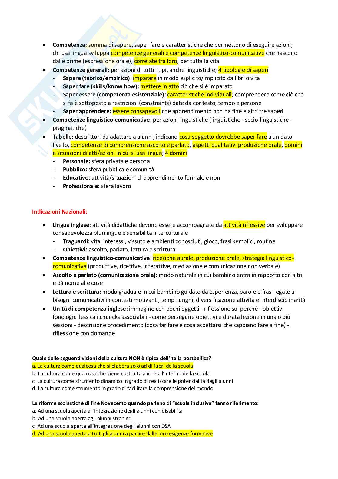 Pedagogia sperimentale (B018167) - Kit completo, appunti e quiz con soluzioni | SFP Notes Vol. 12 Pag. 36