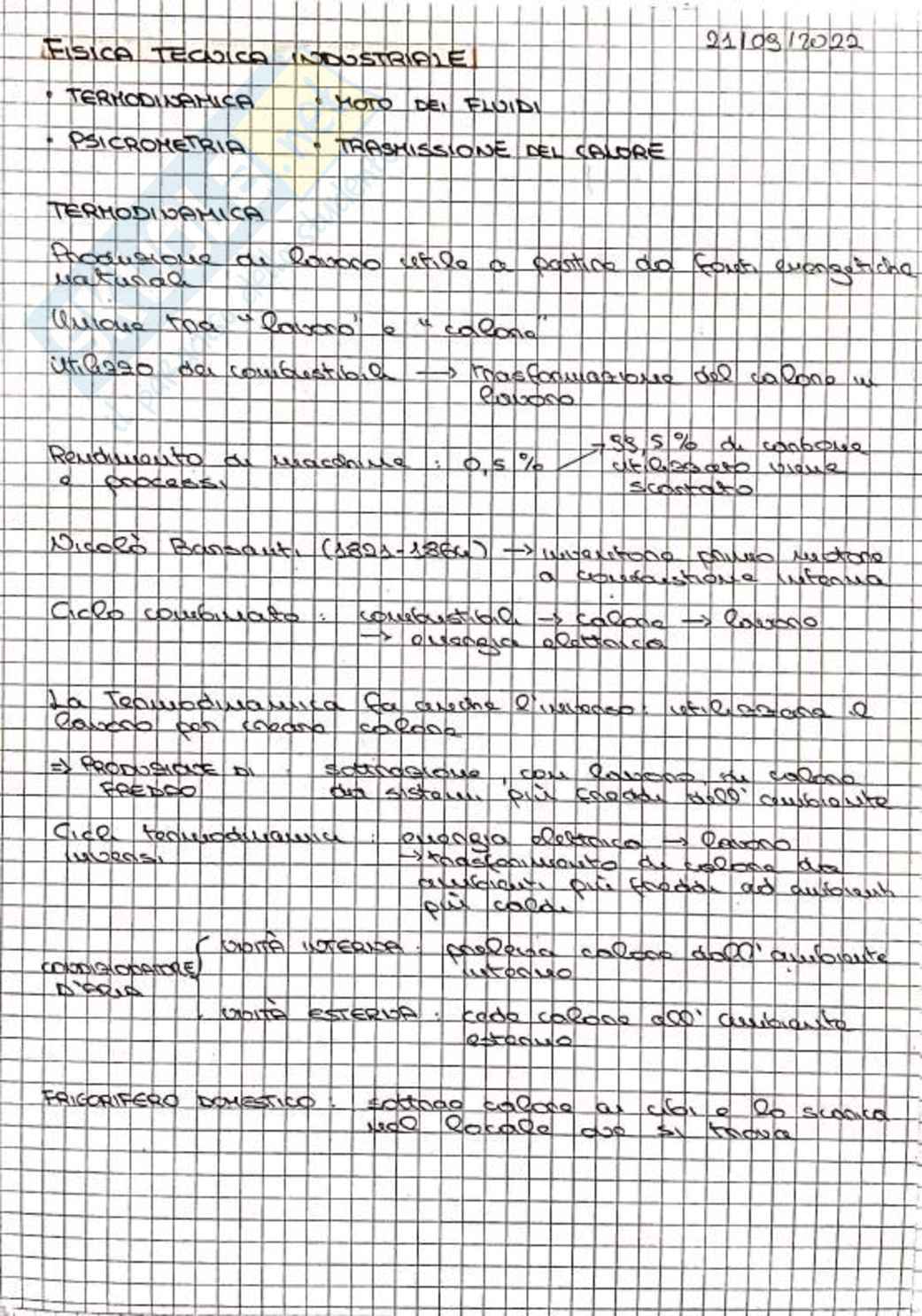 Teoria Fisica tecnica industriale  Pag. 1