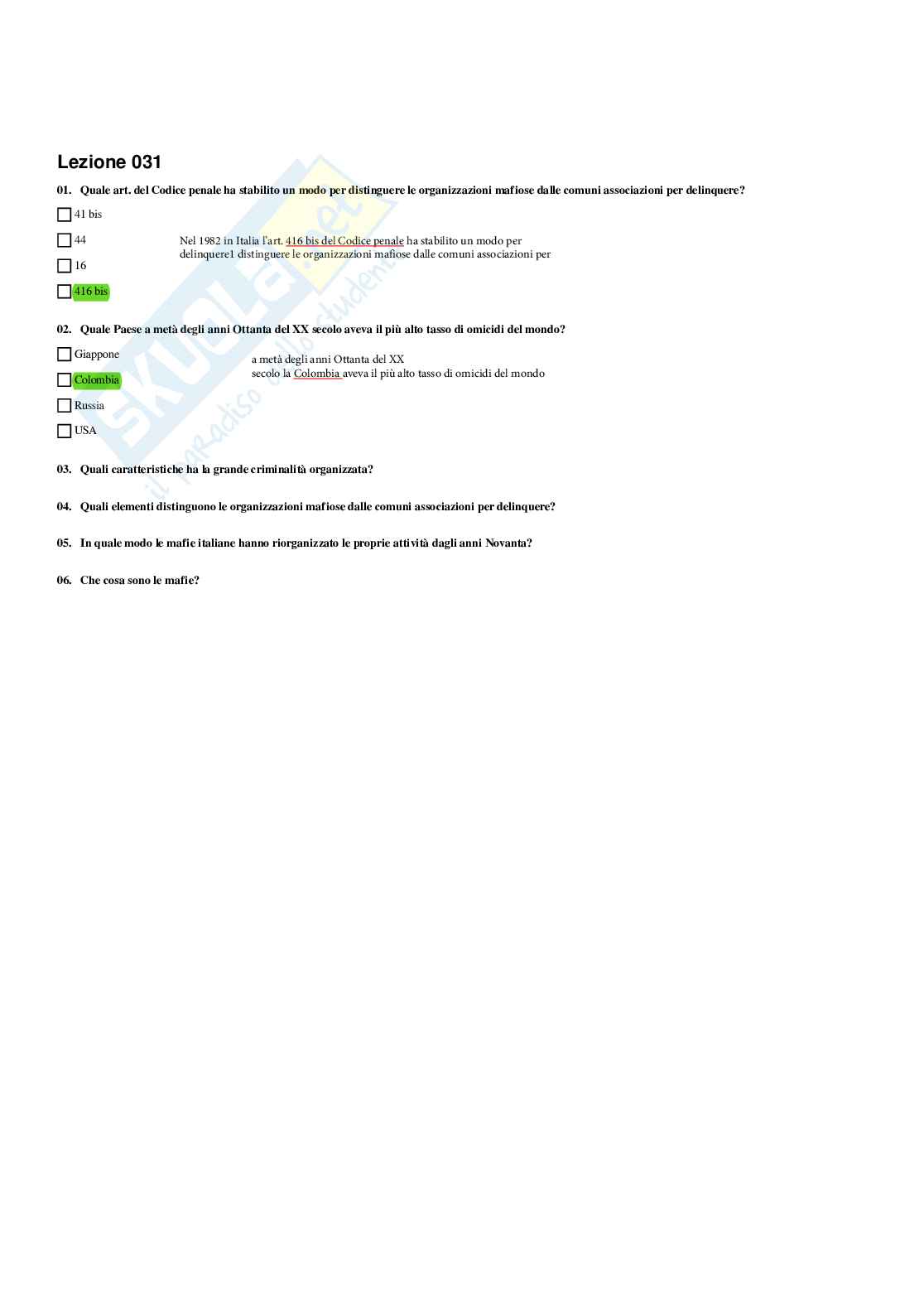 Paniere Geografia - Risposte multiple - aggiornato (2026) Pag. 36