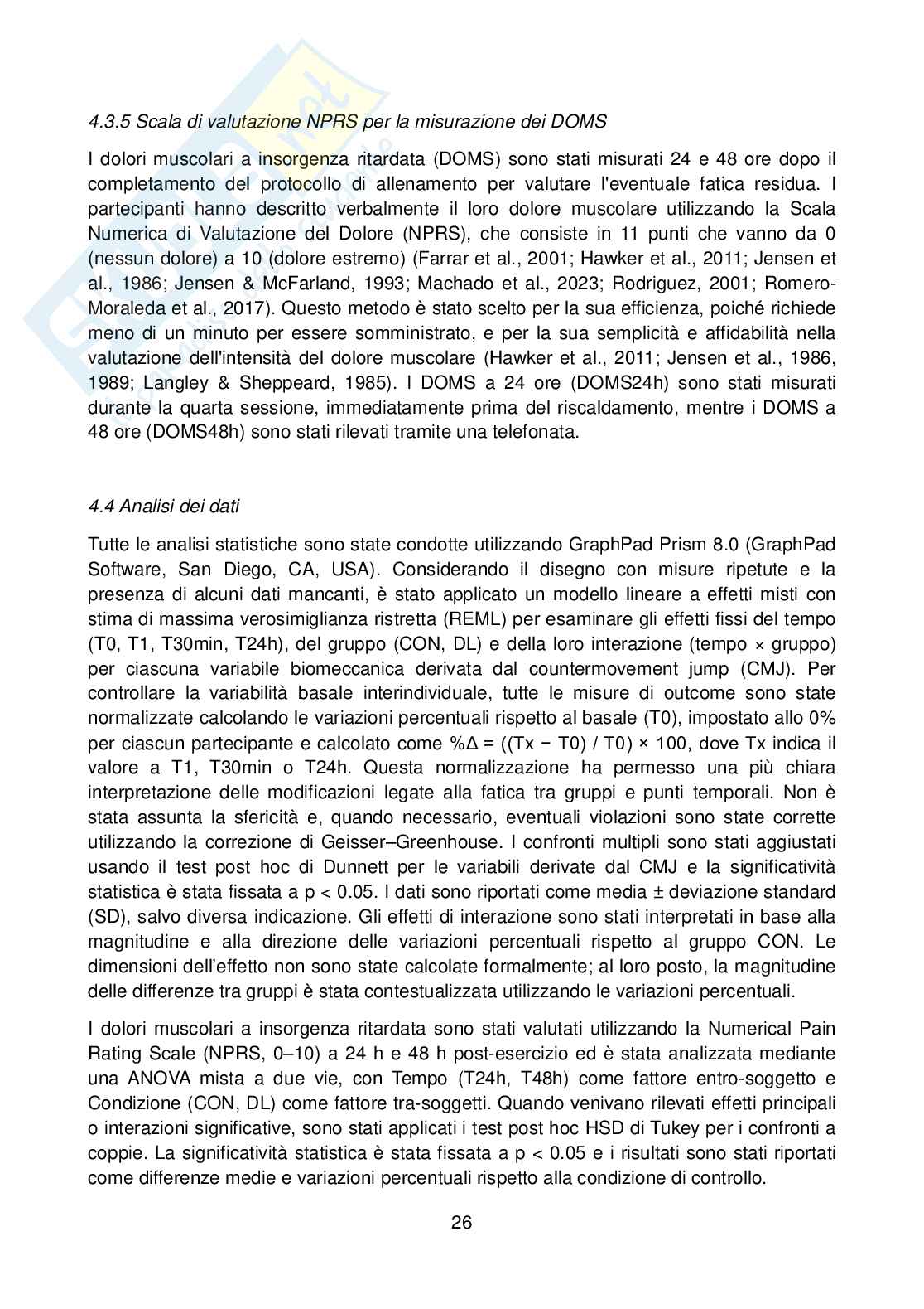 Allenamento della forza lungo l'arco della vita: effetti acuti di un protocollo a 12RM sulla funzione neuromuscolare e sulla percezione muscolare in giovani adulti Pag. 26