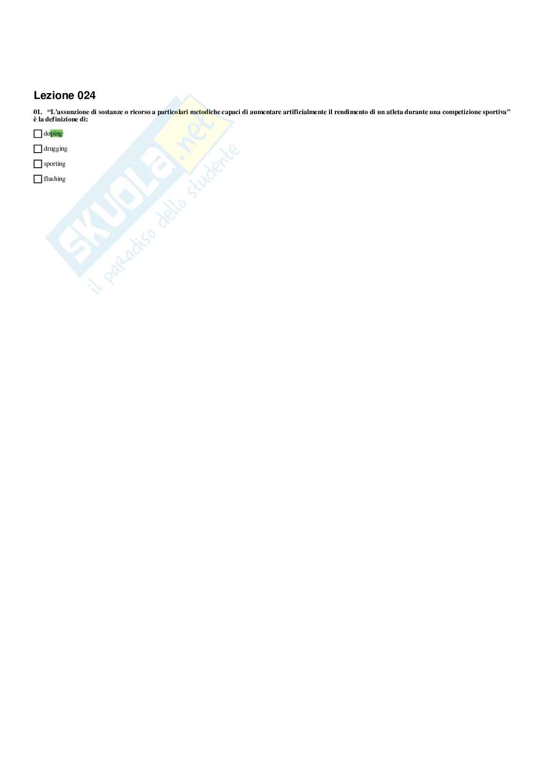 Paniere Farmaci e doping (2026) - Risposte multiple corrette Pag. 26