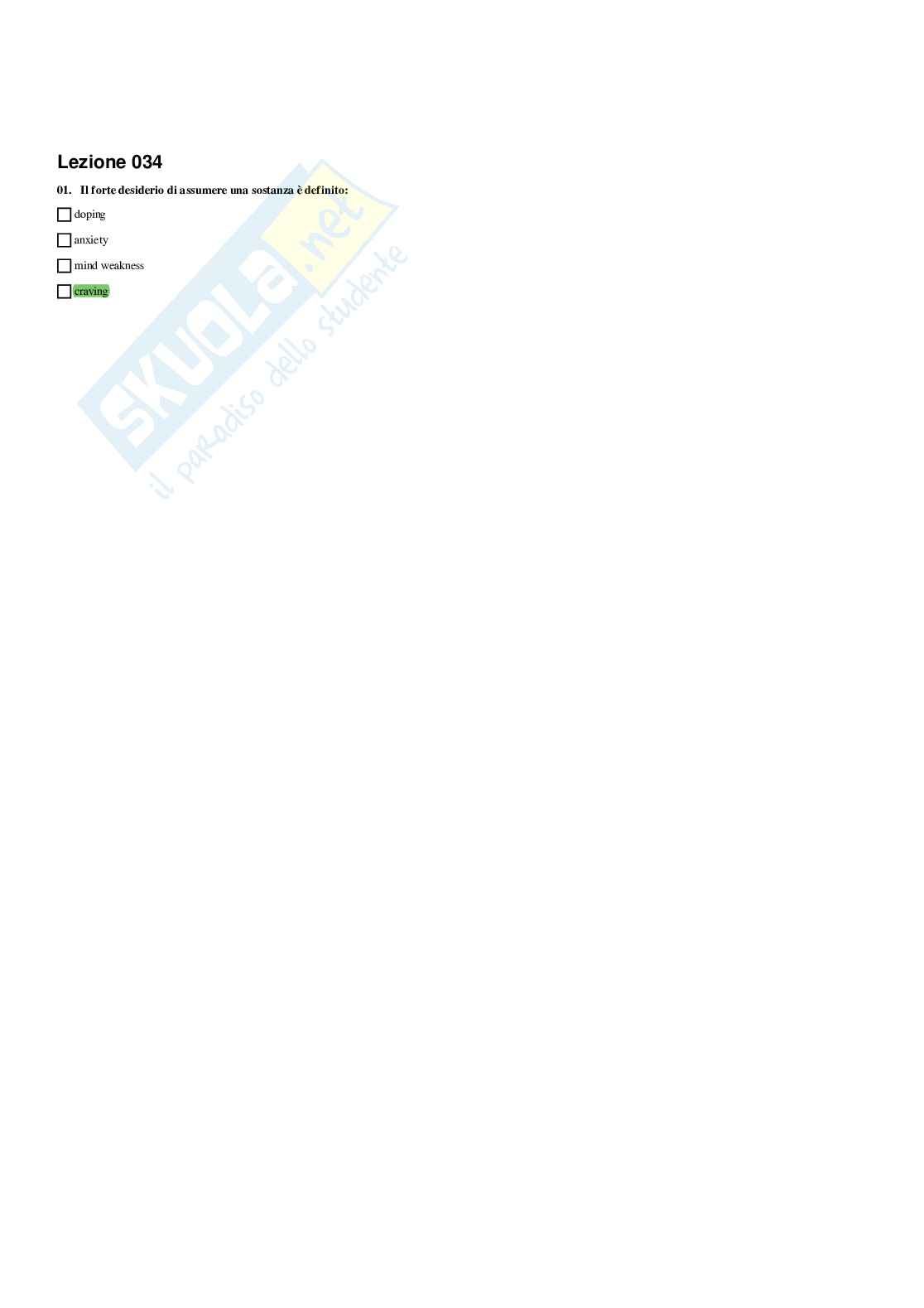 Paniere Farmaci e doping (2026) - Risposte multiple corrette Pag. 36