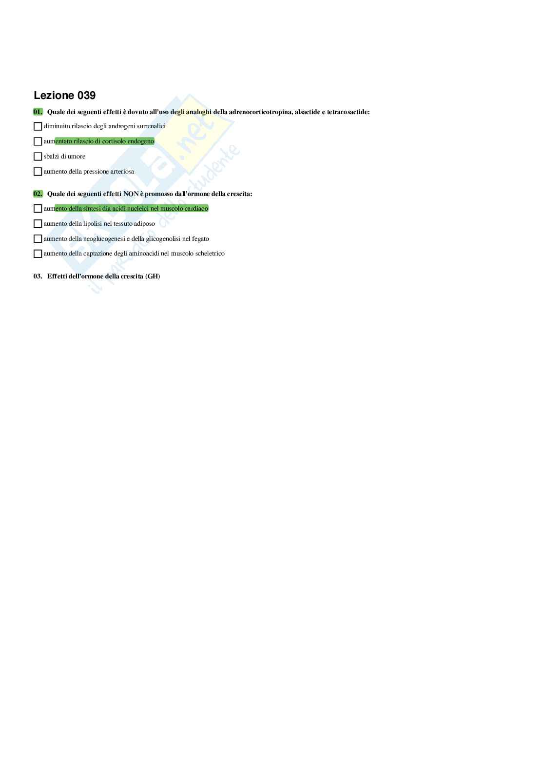 Paniere Farmaci e doping (2026) - Risposte multiple corrette Pag. 41