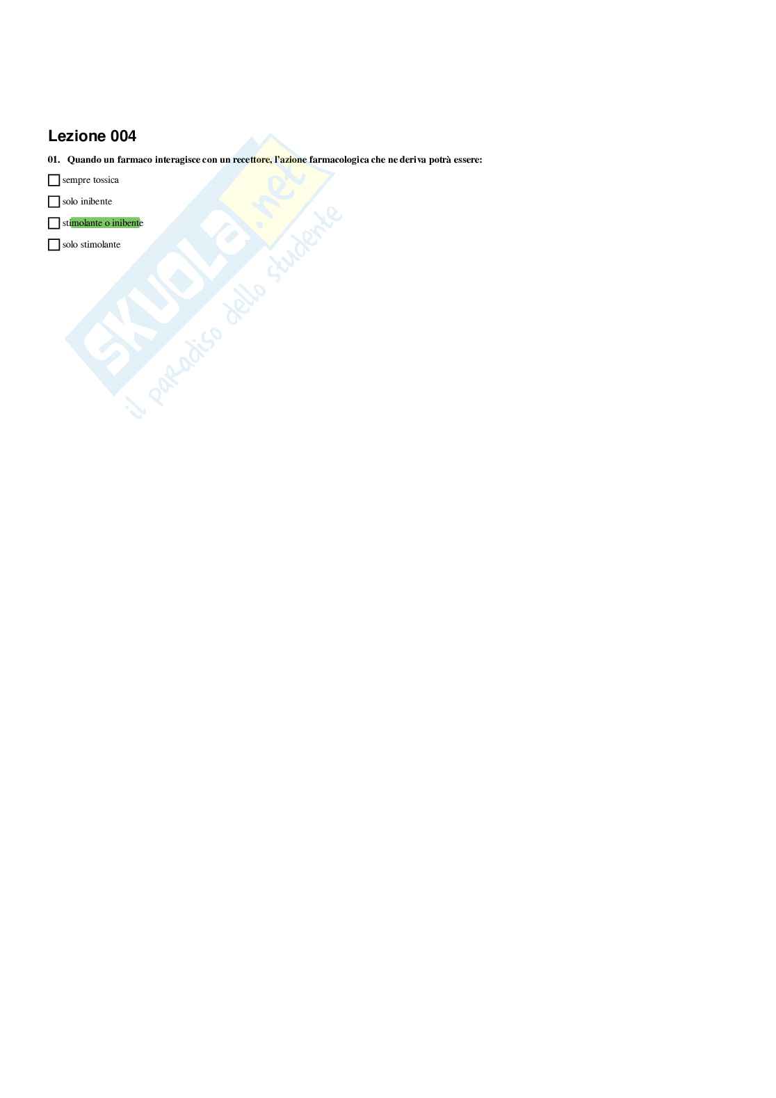 Paniere Farmaci e doping (2026) - Risposte multiple corrette Pag. 6