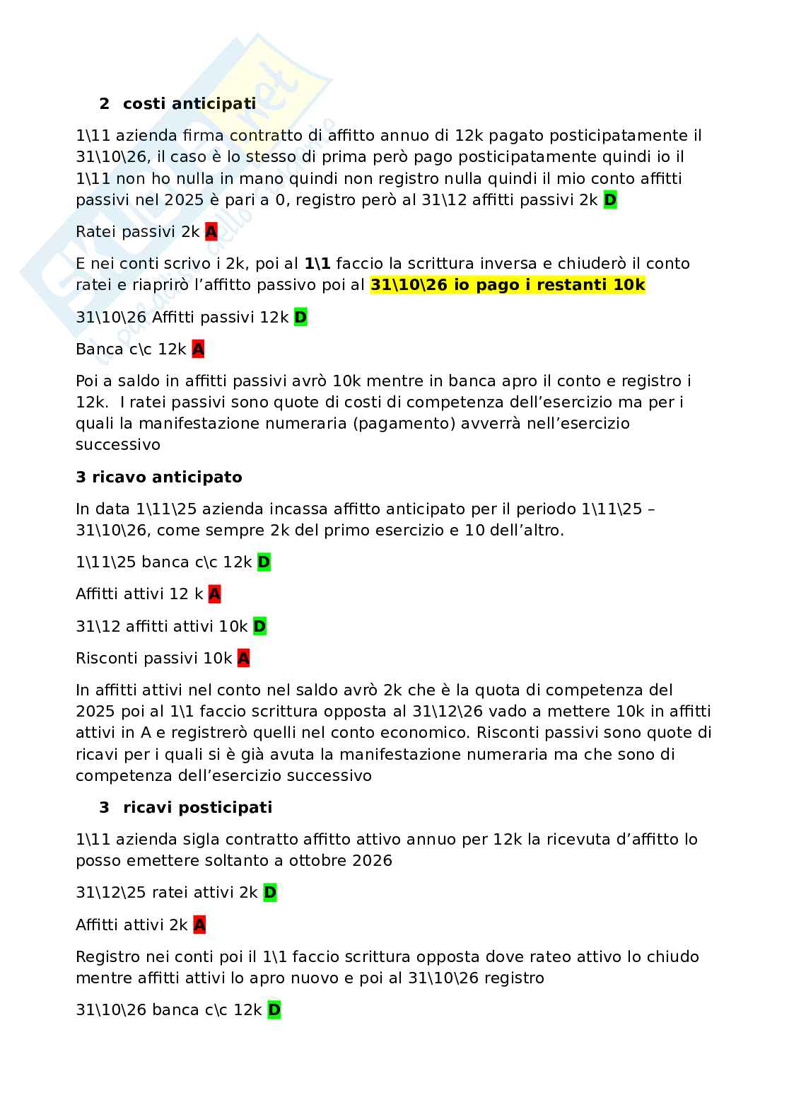 Economia aziendale - Secondo parziale Pag. 11