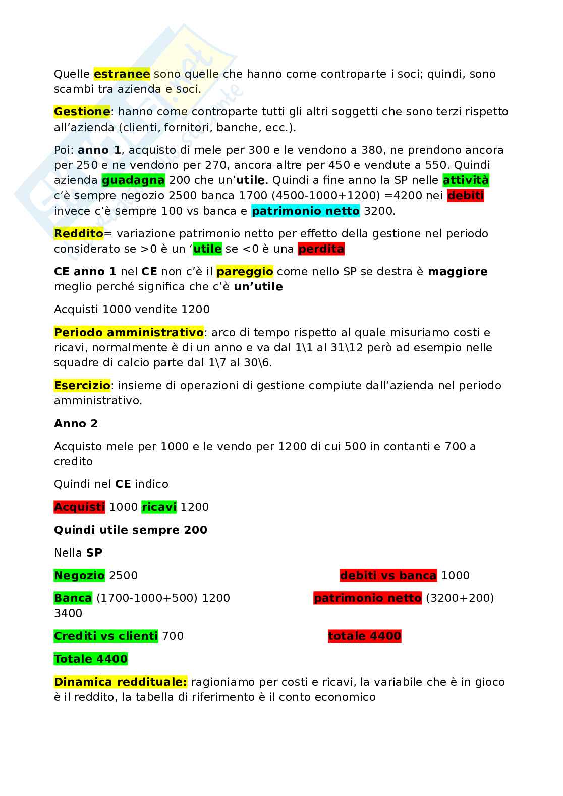 Economia aziendale - Secondo parziale Pag. 2