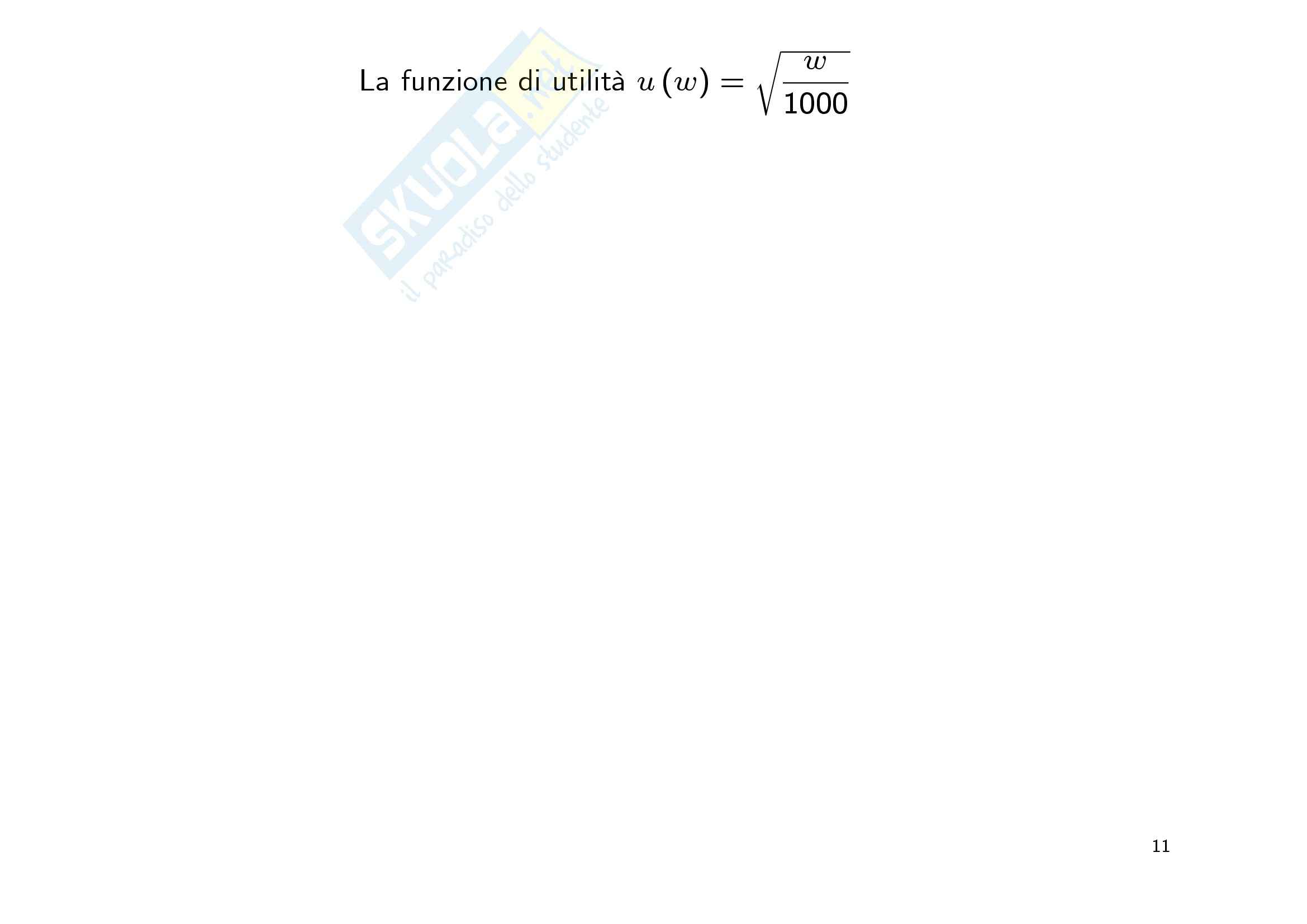 Economia finanziaria - la teoria dell'utilità attesa Pag. 11