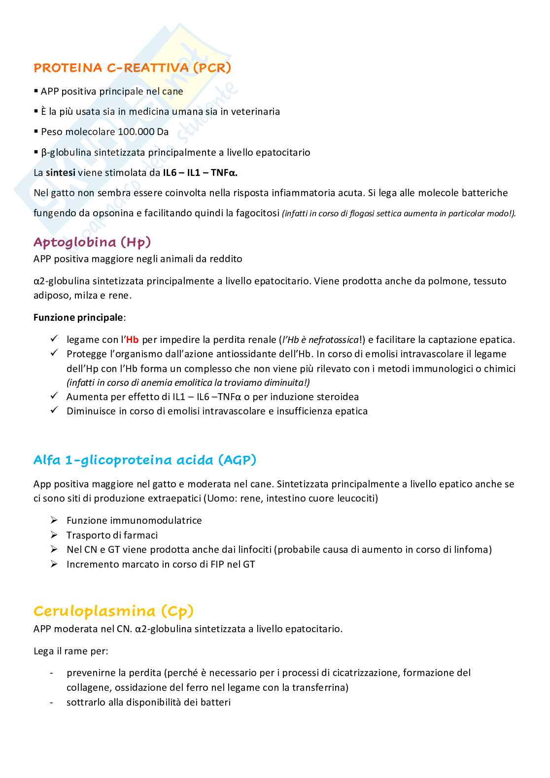Valutazione delle proteine sieriche Pag. 6