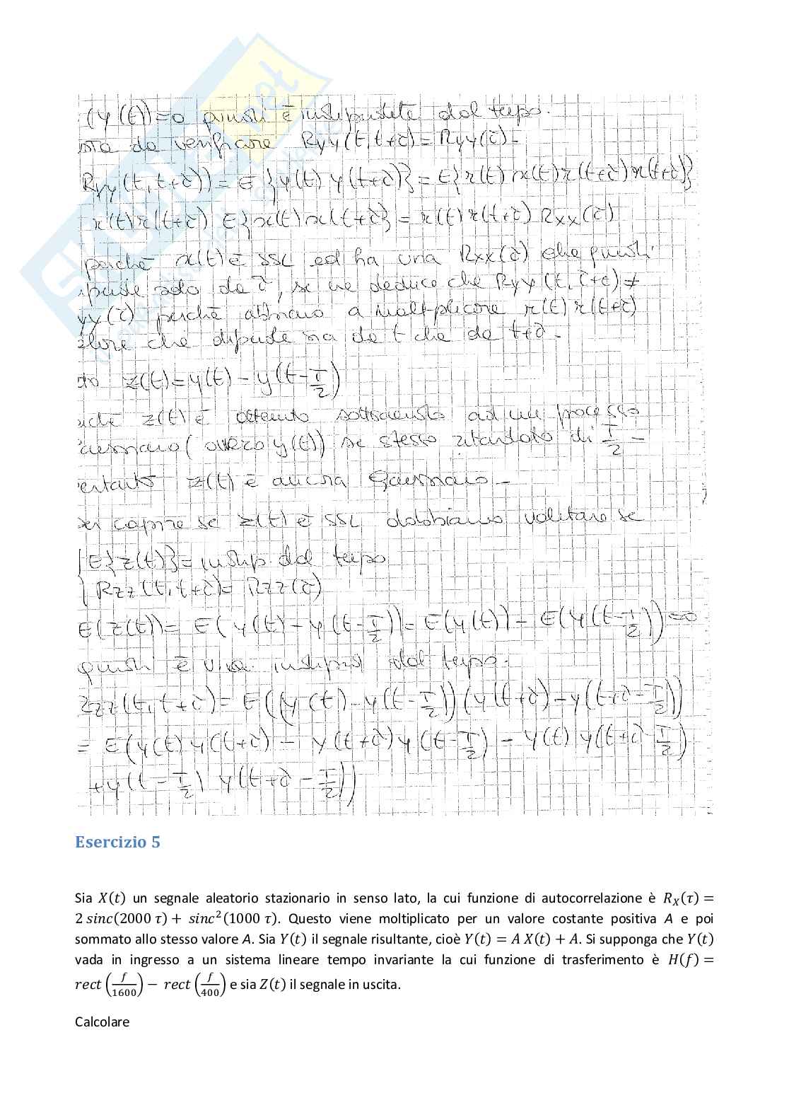 Esercizi processi aleatori Pag. 6