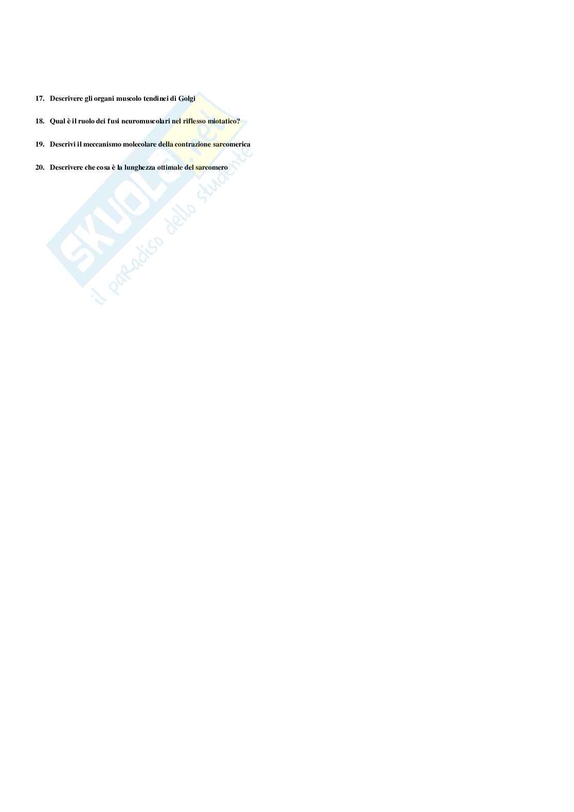 Paniere Anatomia umana - (2026) - Risposte multiple corrette Pag. 21