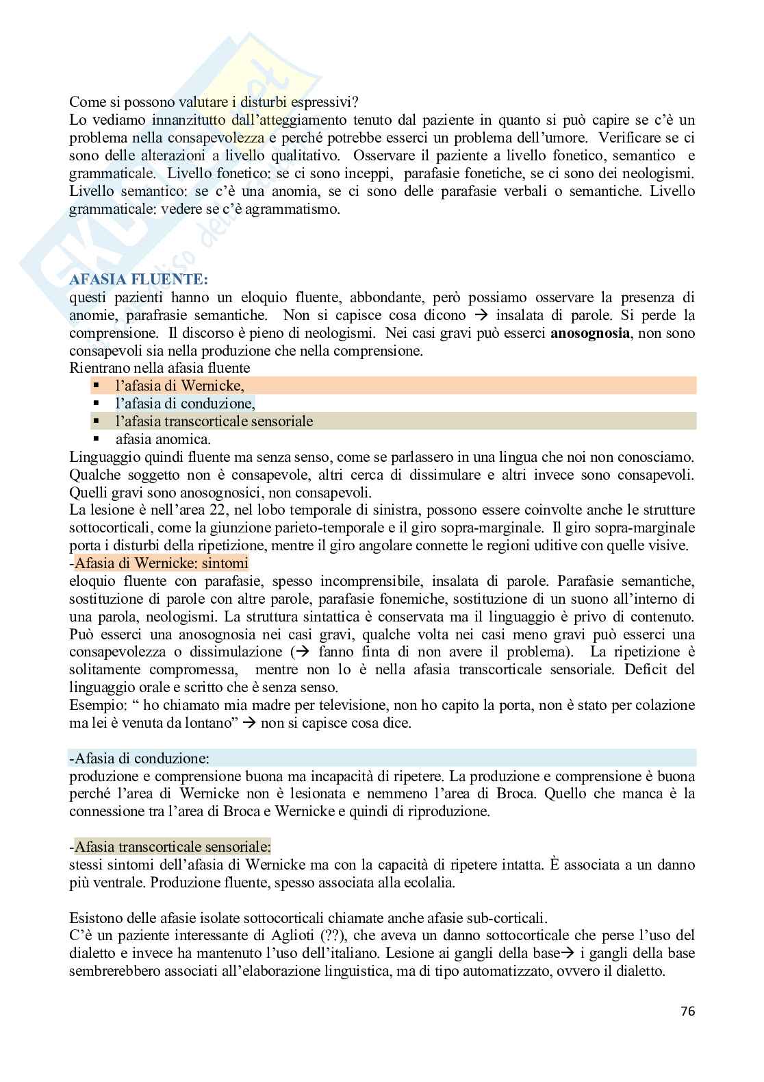 Appunti di Neuropsicologia Pag. 76
