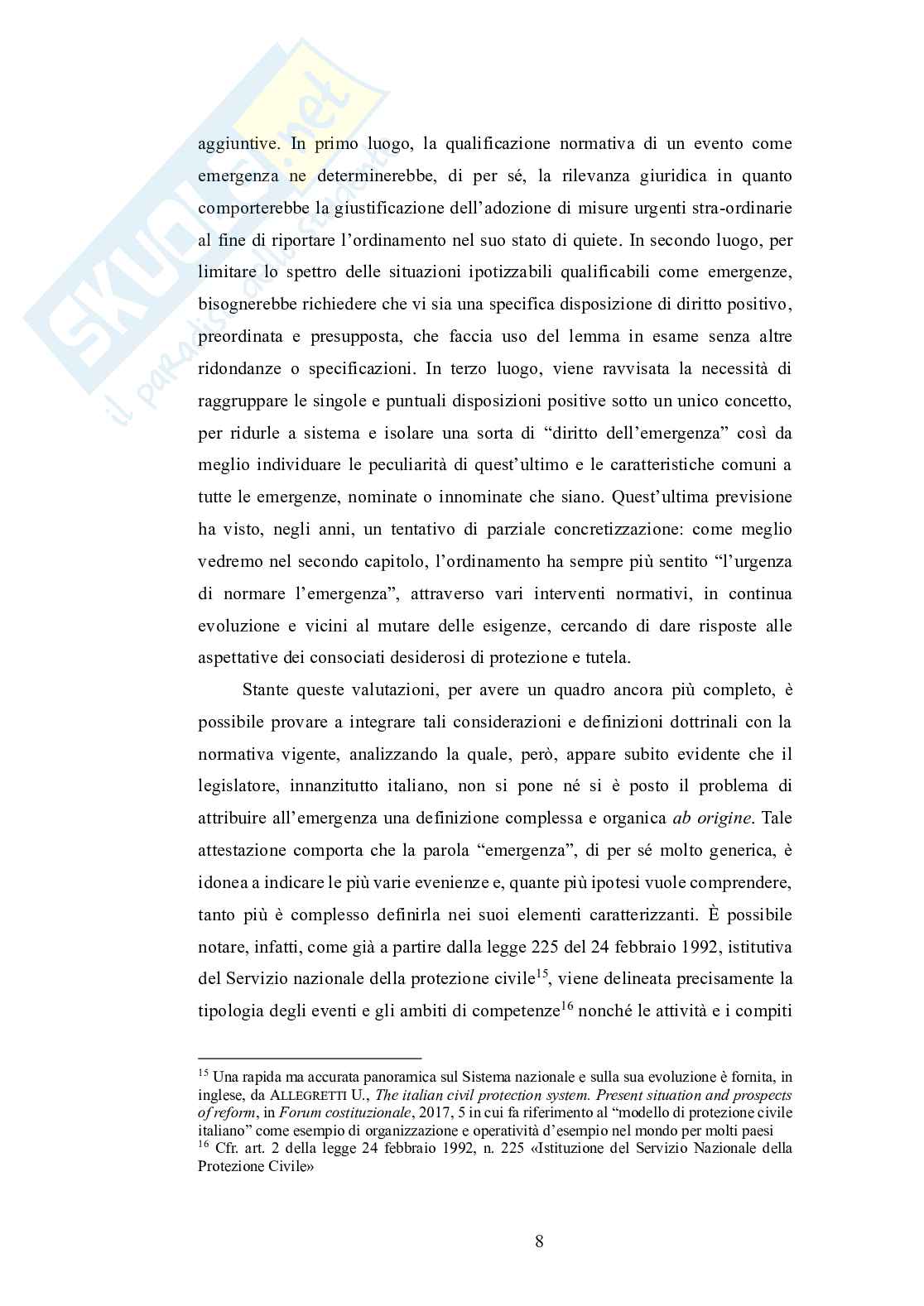 Disciplina emergenziale della Protezione Civile nel riparto costituzionale delle competenze Pag. 11
