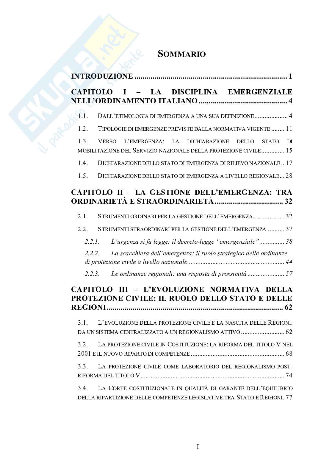 Disciplina emergenziale della Protezione Civile nel riparto costituzionale delle competenze Pag. 2