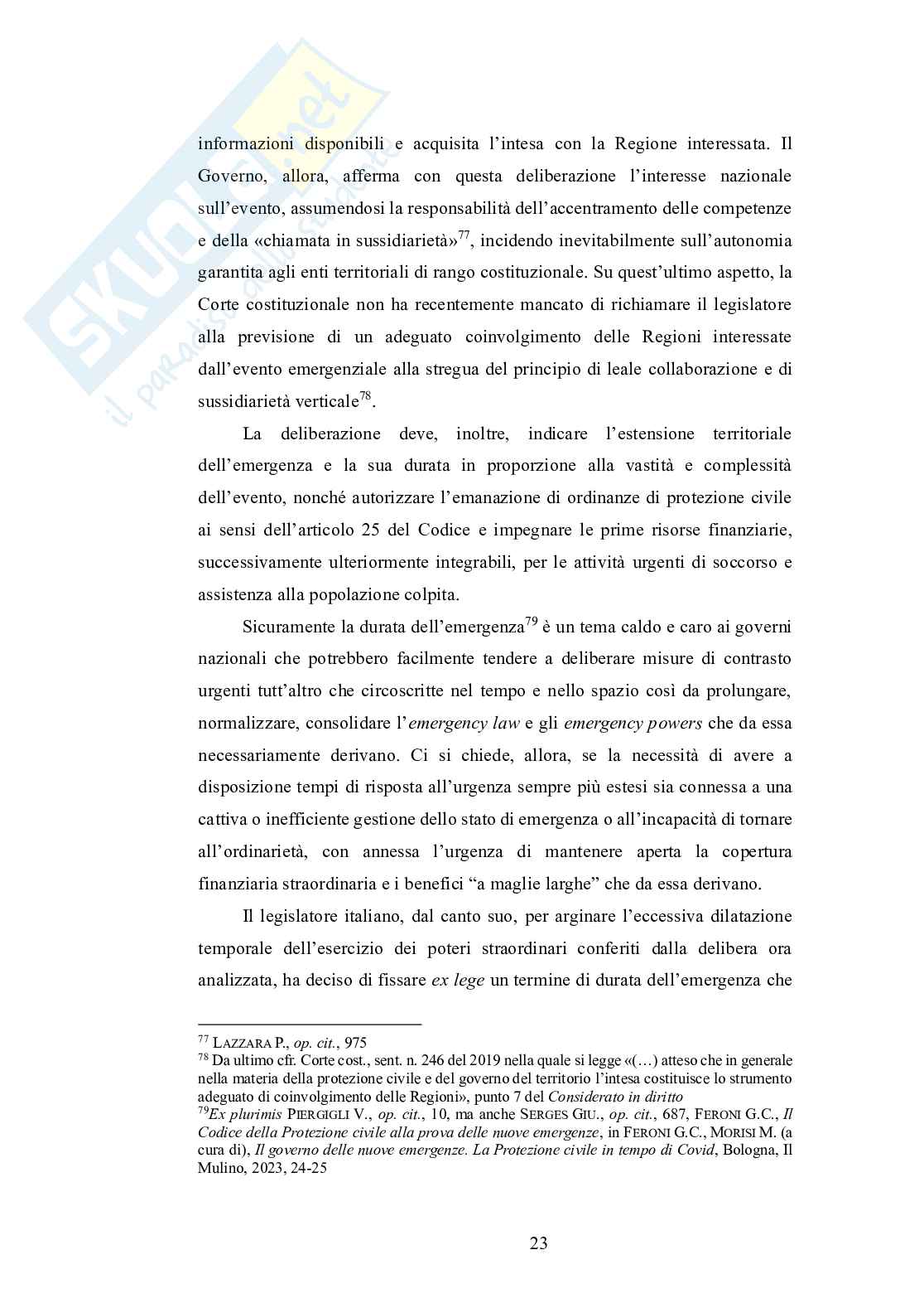 Disciplina emergenziale della Protezione Civile nel riparto costituzionale delle competenze Pag. 26
