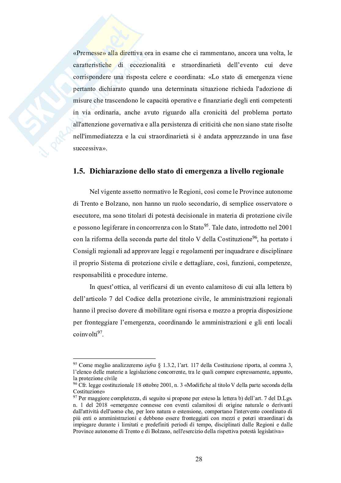 Disciplina emergenziale della Protezione Civile nel riparto costituzionale delle competenze Pag. 31