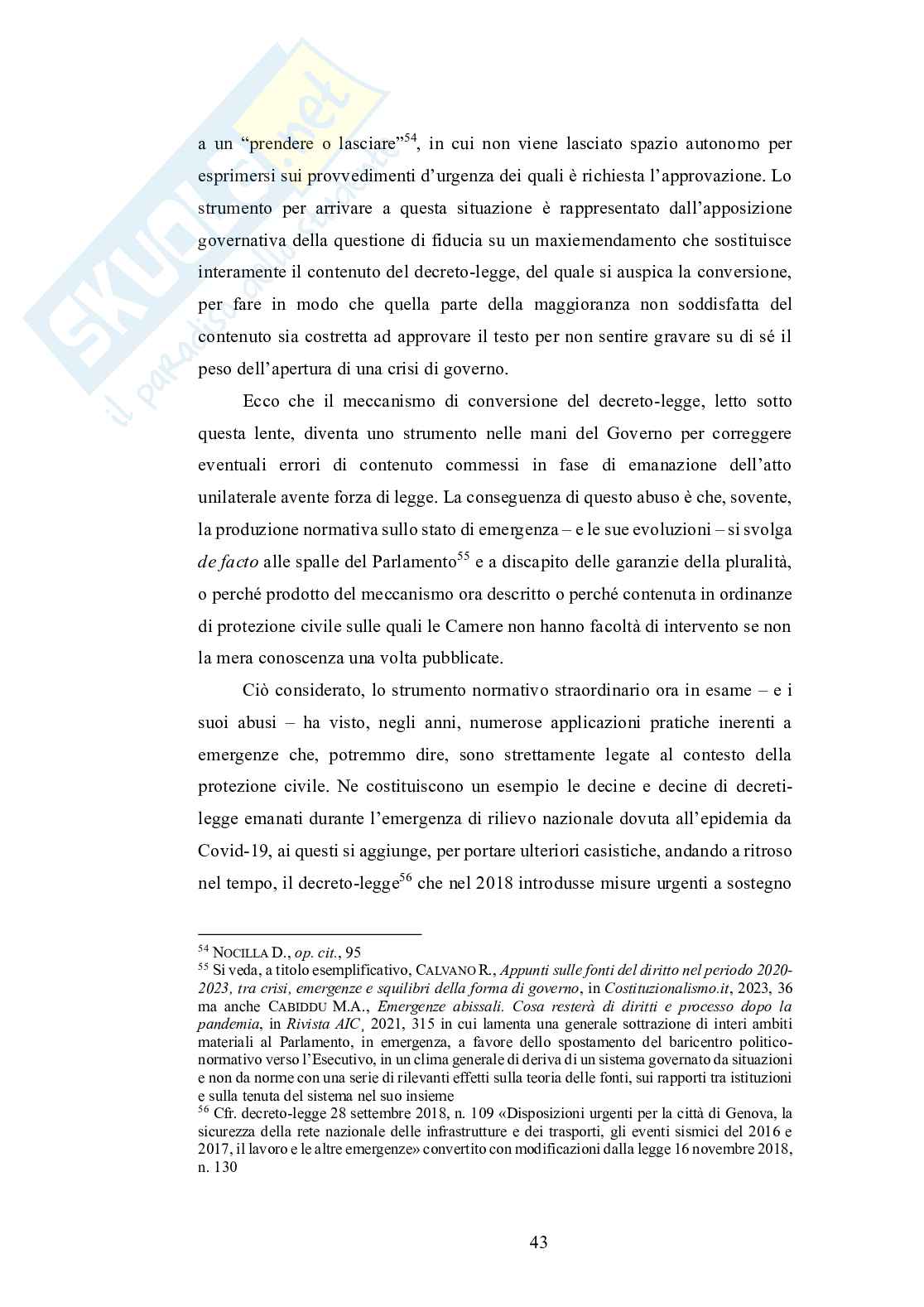 Disciplina emergenziale della Protezione Civile nel riparto costituzionale delle competenze Pag. 46