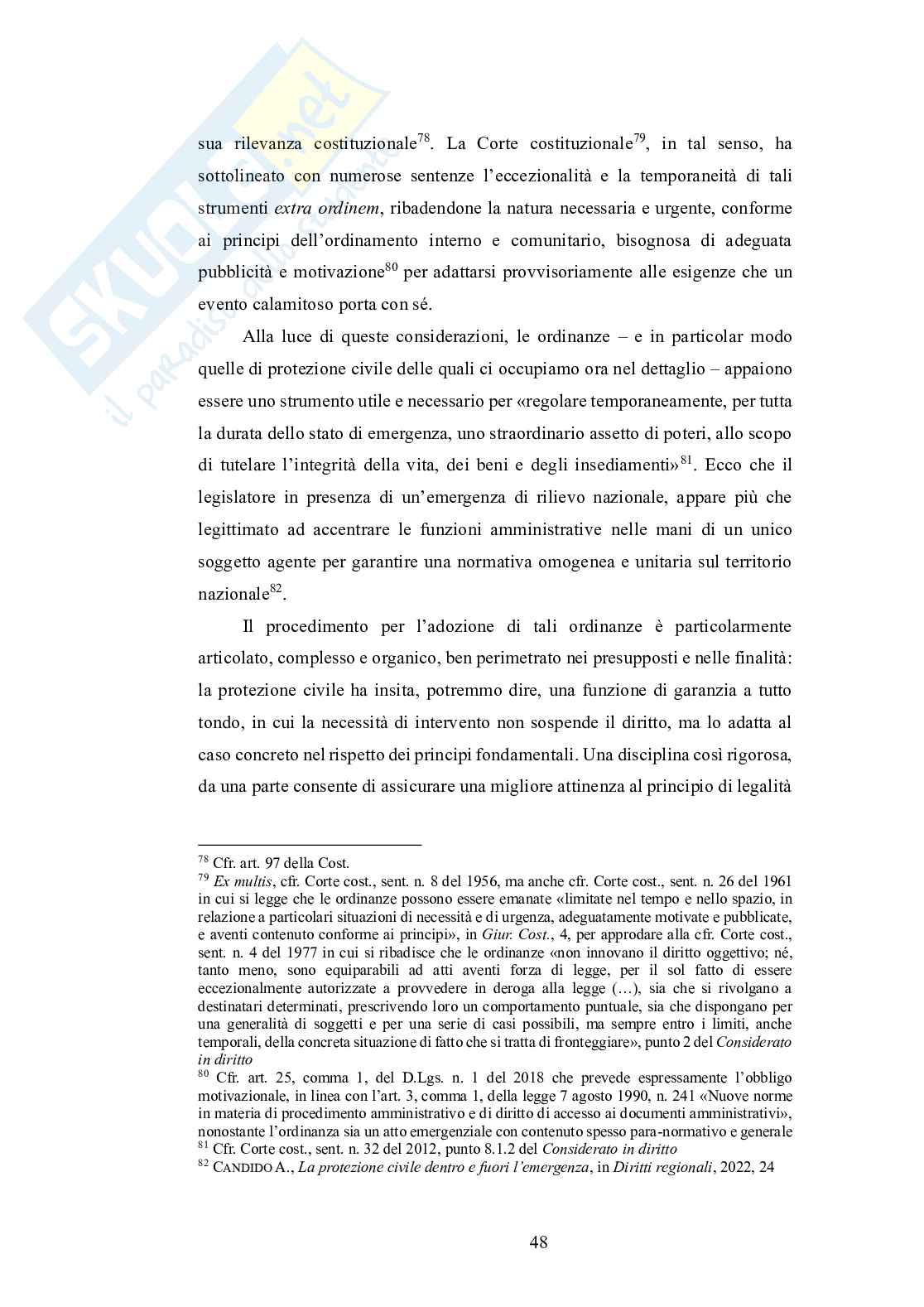 Disciplina emergenziale della Protezione Civile nel riparto costituzionale delle competenze Pag. 51