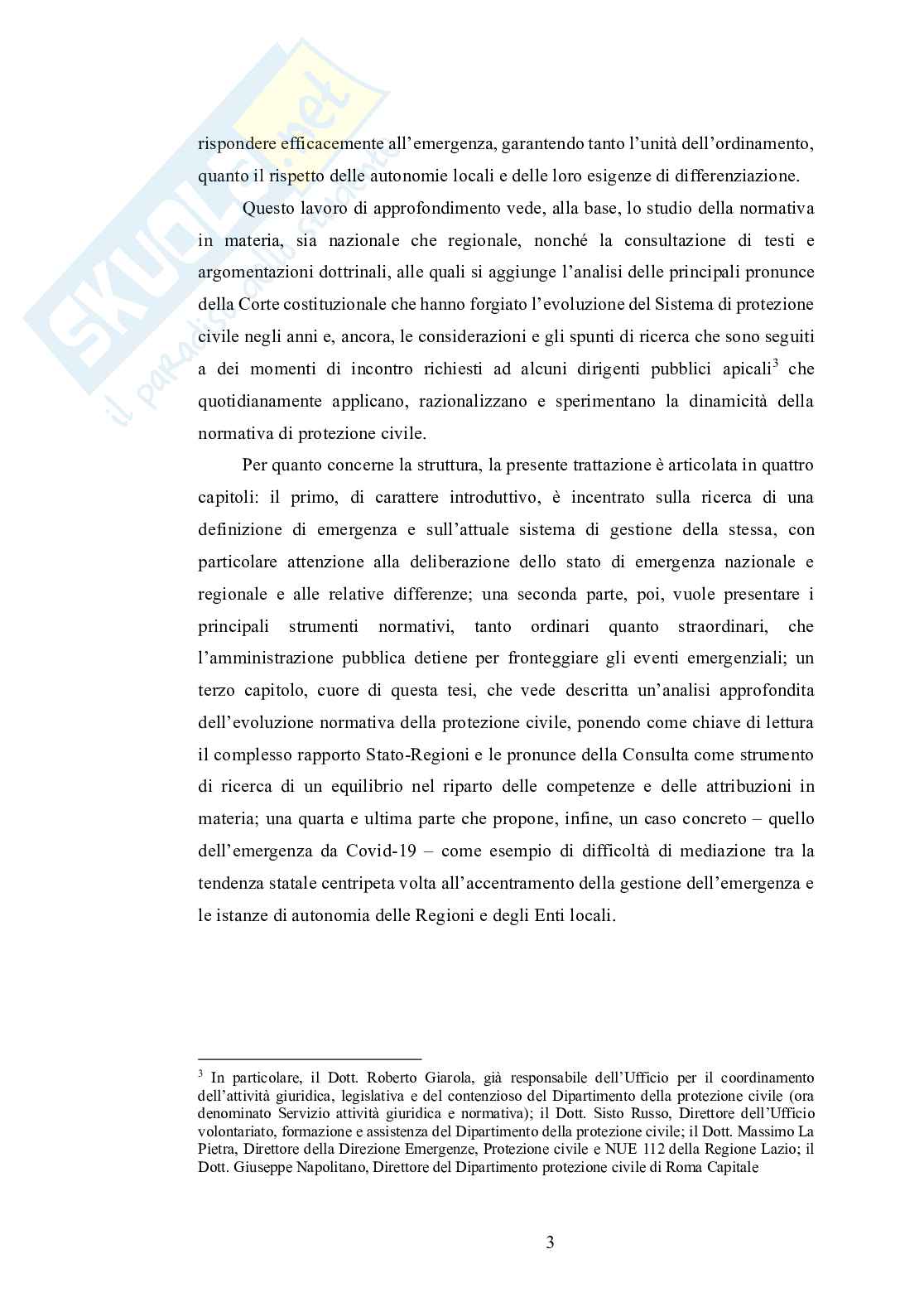Disciplina emergenziale della Protezione Civile nel riparto costituzionale delle competenze Pag. 6