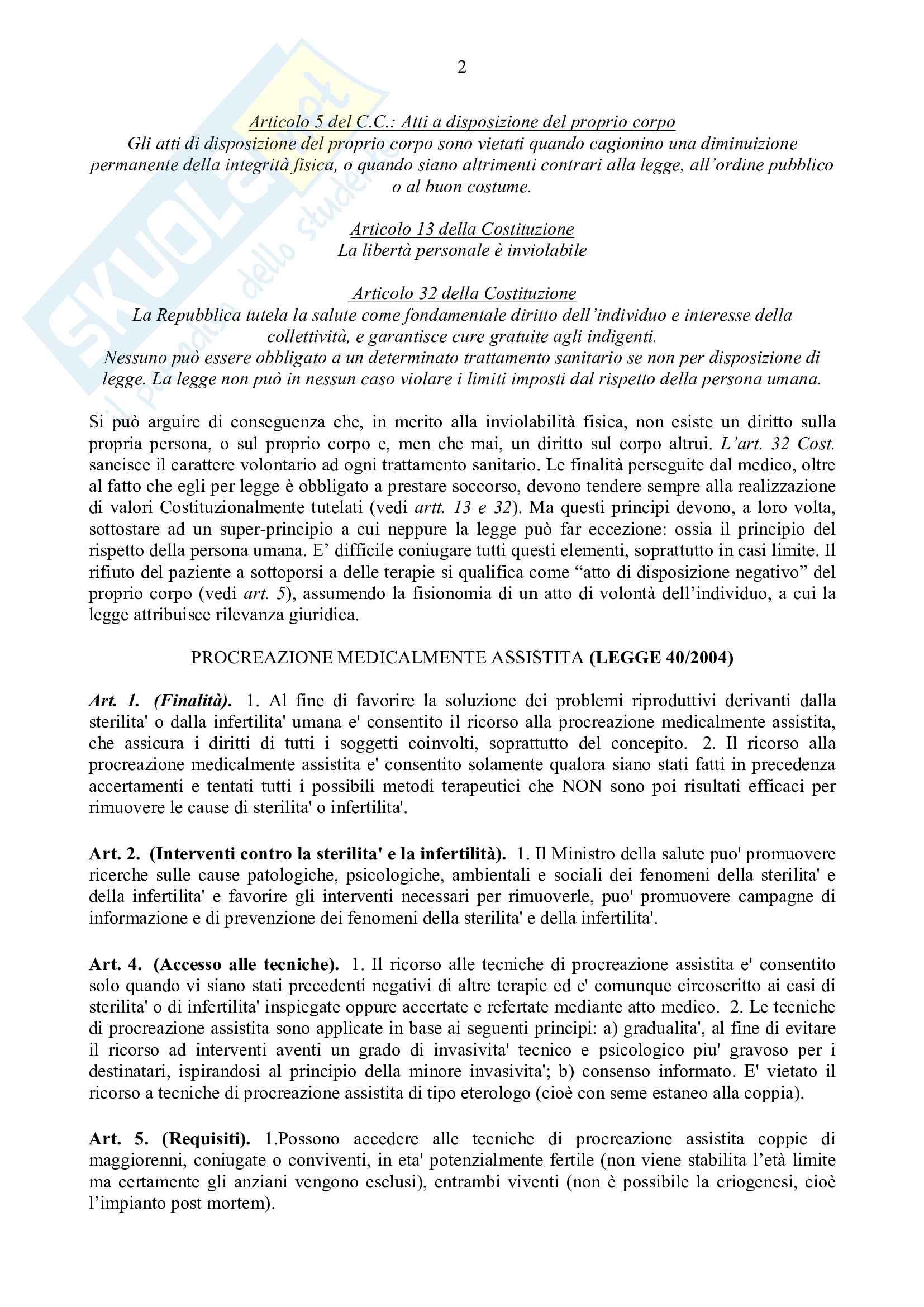 Diritto: Bioetica Pag. 2