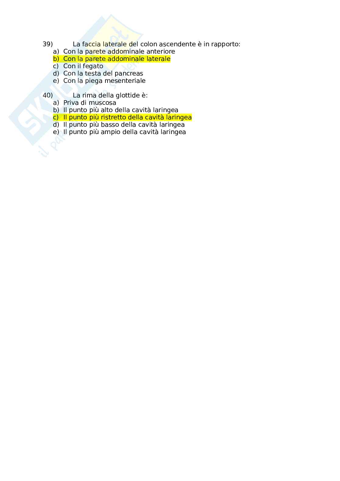 Domande esercitazione esame Anatomia umana Pag. 6