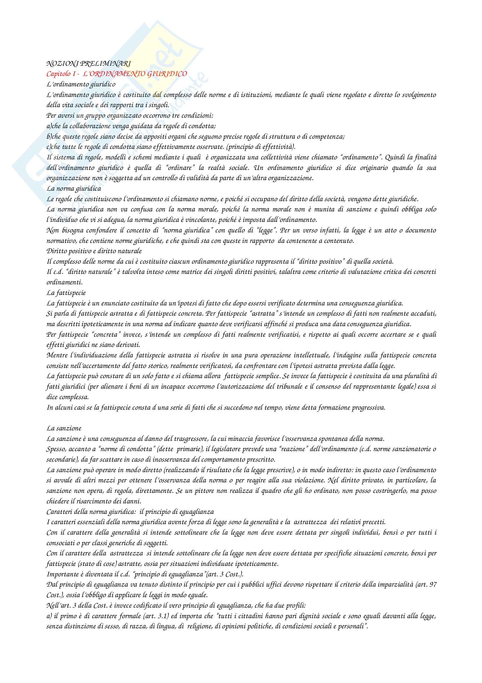 Riassunto esame Diritto privato, prof. Troiano, libro consigliato Manuale di diritto privato, Torrente, Schelsinger Pag. 1