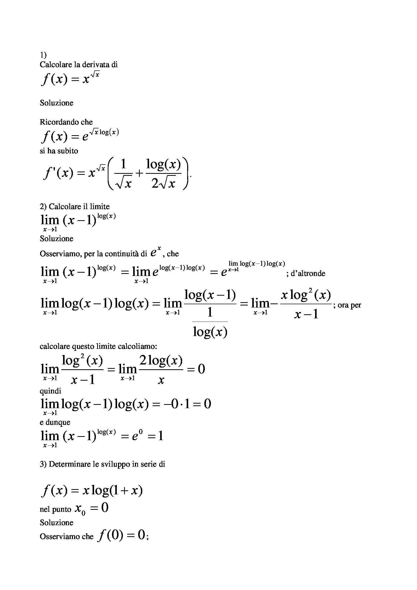 Matematica Generale - Punti di flesso, di minimo e di massimo Pag. 1