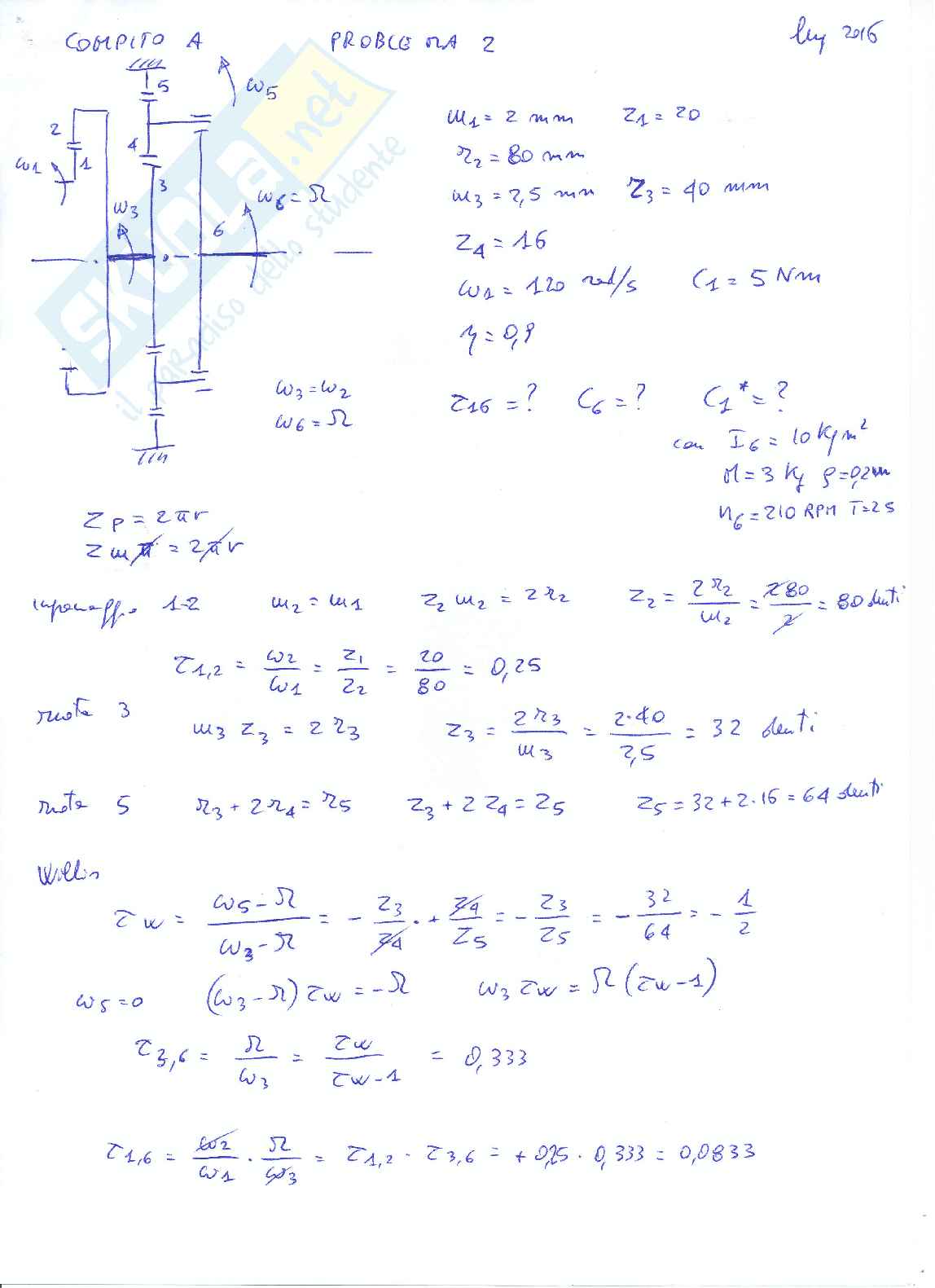 Temi d'esame svolti Meccanica delle macchine Pag. 11