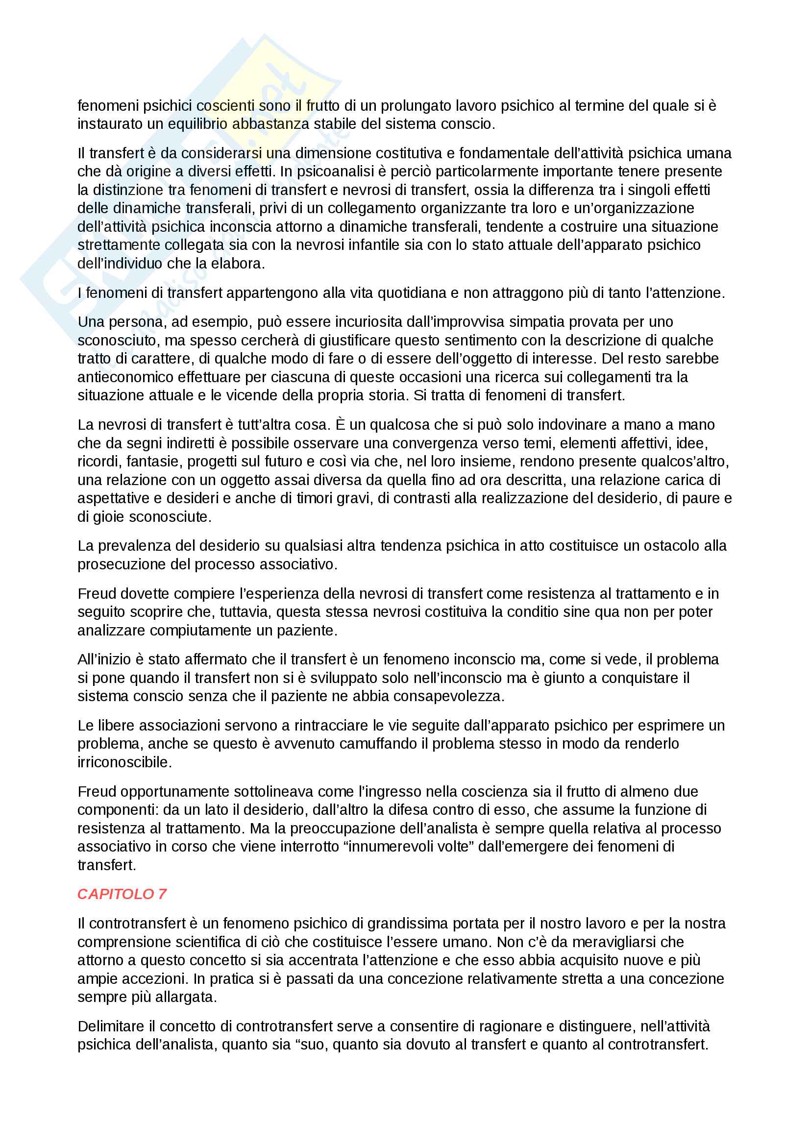 Riassunto esame psicologia dinamica, prof. Sarno, libro consigliato Il metodo delle libere associazioni di Antonio Alberto Semi Pag. 11