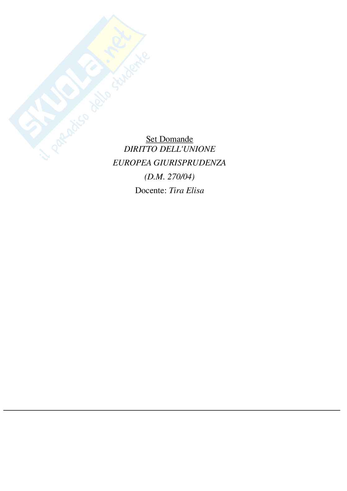 Paniere diritto dell'unione europea - multiple e aperte Pag. 1