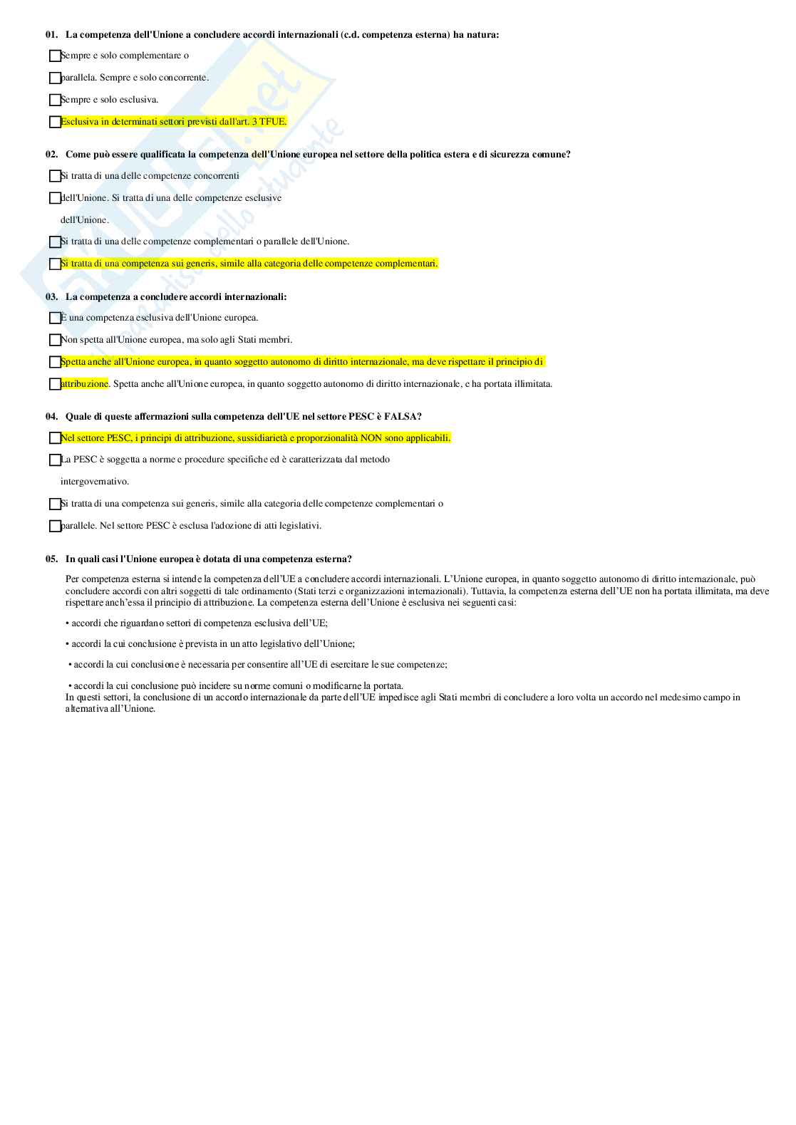 Paniere diritto dell'unione europea - multiple e aperte Pag. 6