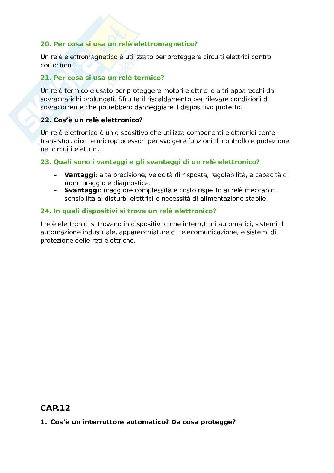 Componenti per i sistemi elettroenergetici - risposta domande Pag. 36