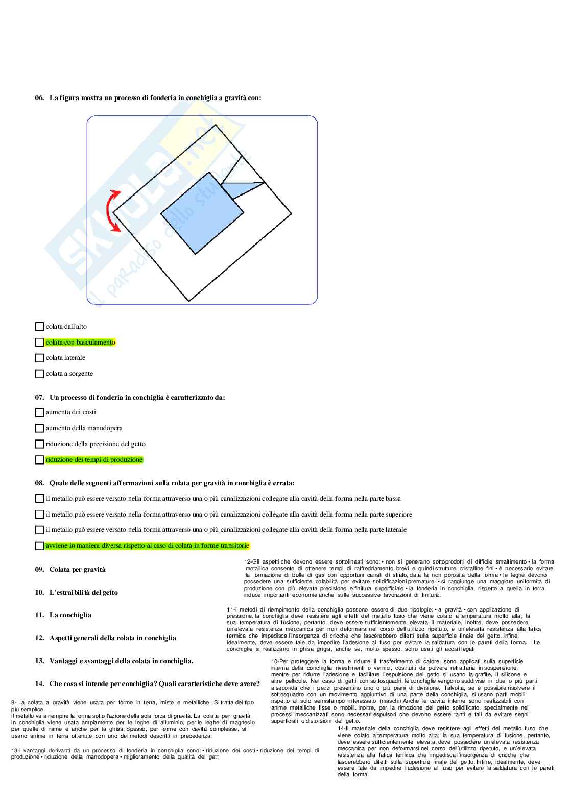Paniere completo e verificato di Tecnologie e sistemi produttivi - Risposte multiple e aperte Pag. 21
