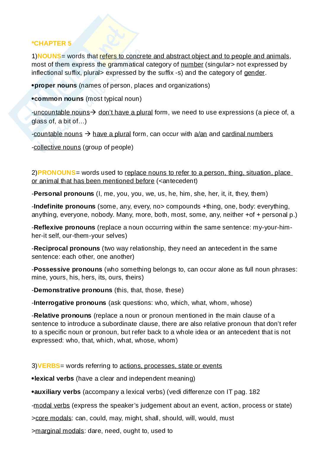 Riassunto esame Lingua e traduzione inglese, Prof. Pettini Silvia, libro consigliato Linking Worlds. Comparing english and italian, Laviosa Pag. 41