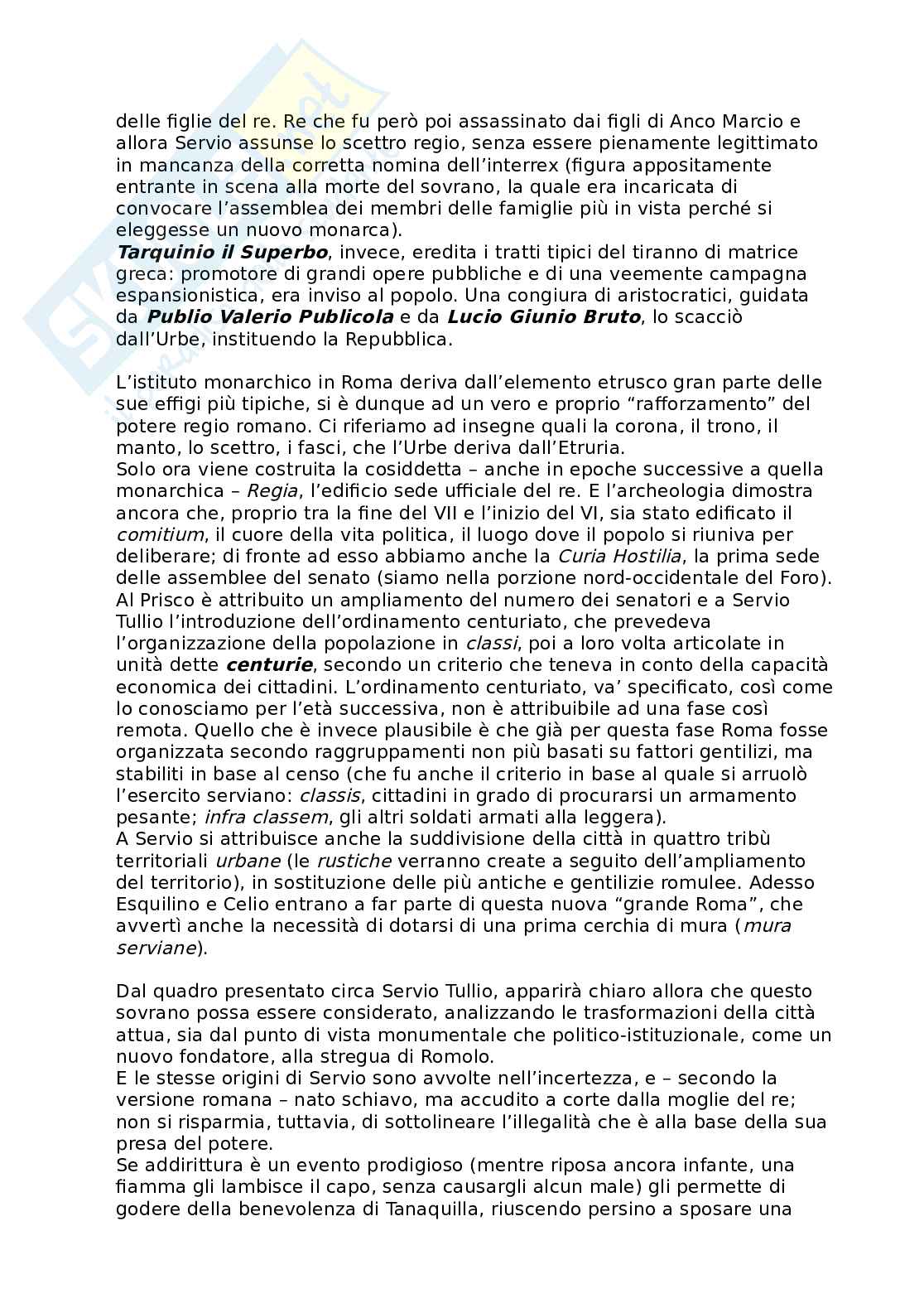 Riassunto esame Storia romana, Prof. Tantillo Ignazio, libro consigliato Storia romana, Geraci, Marcone Pag. 11