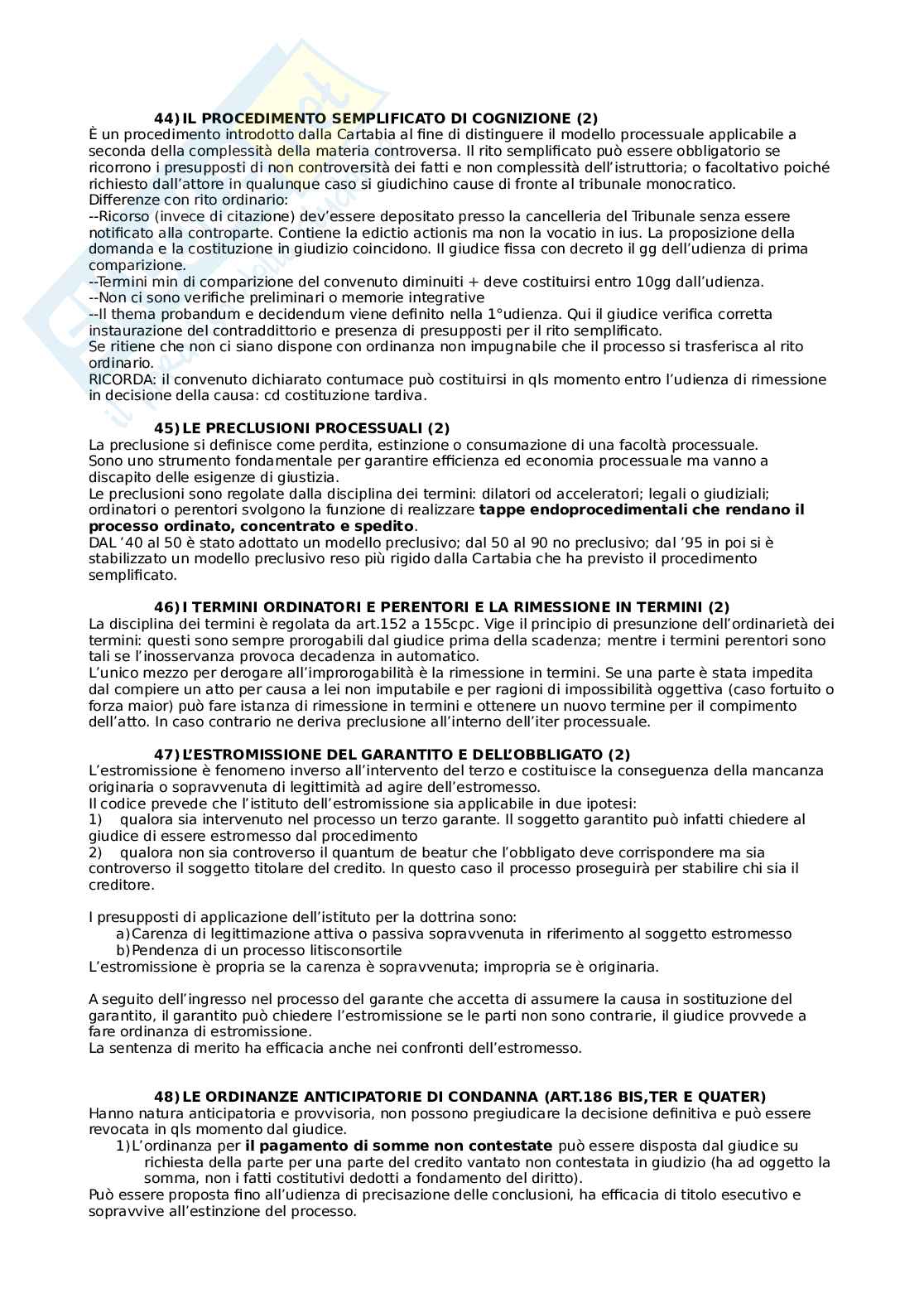 Domande d'esame Diritto processuale civile I Pag. 11