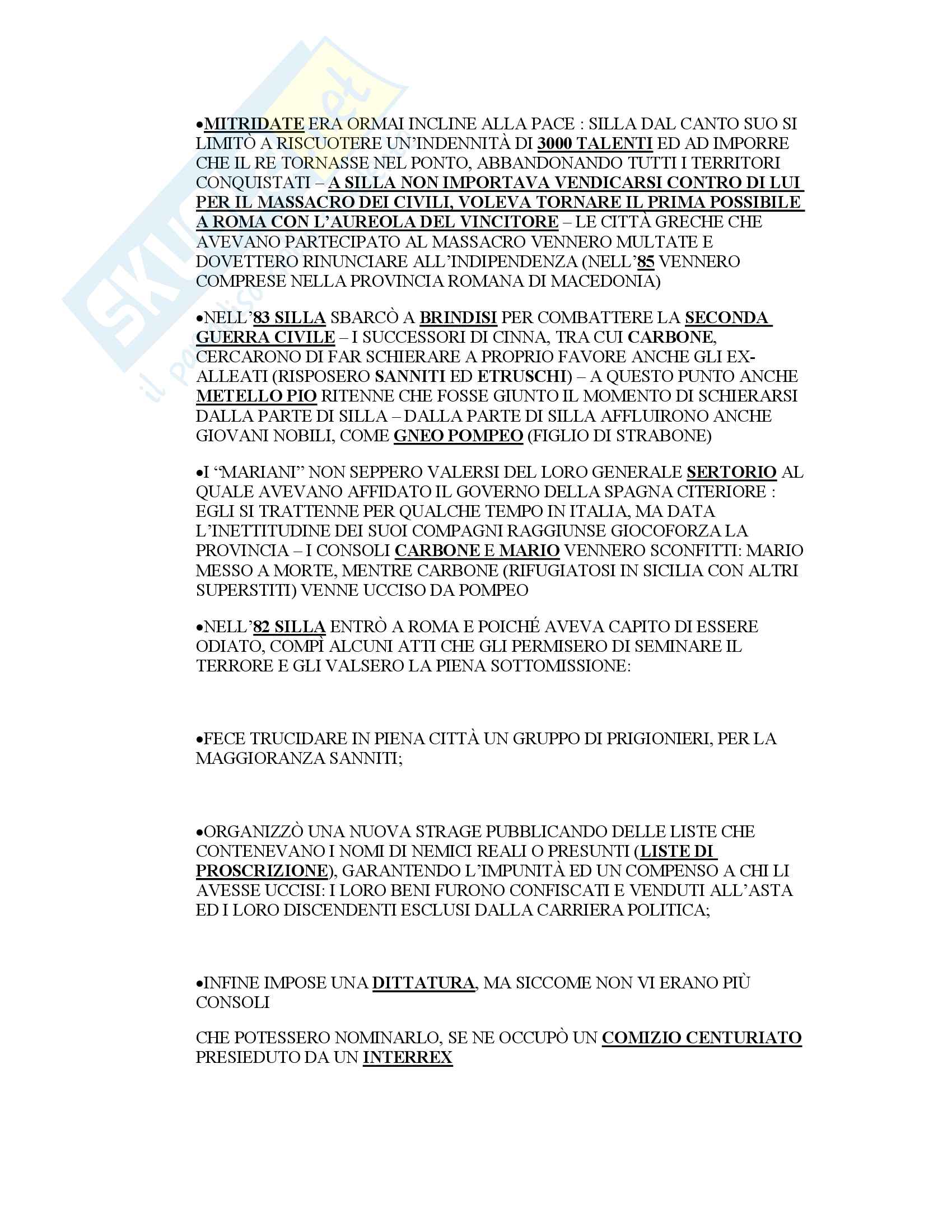Riassunto di Storia Romana, libro consigliato: Storia di Roma dalle origini a Cesare Pag. 66