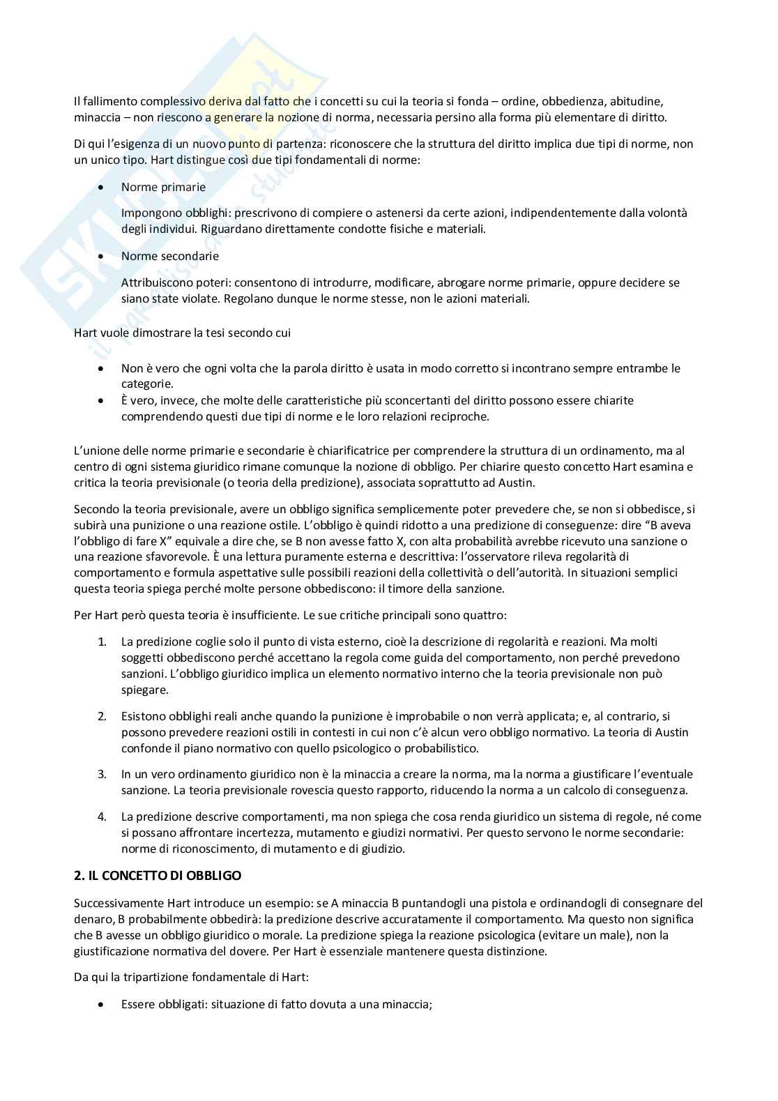 Riassunto esame Filosofia del diritto, Prof. Ricciardi Mario, libro consigliato Il concetto di diritto, Hart Pag. 11